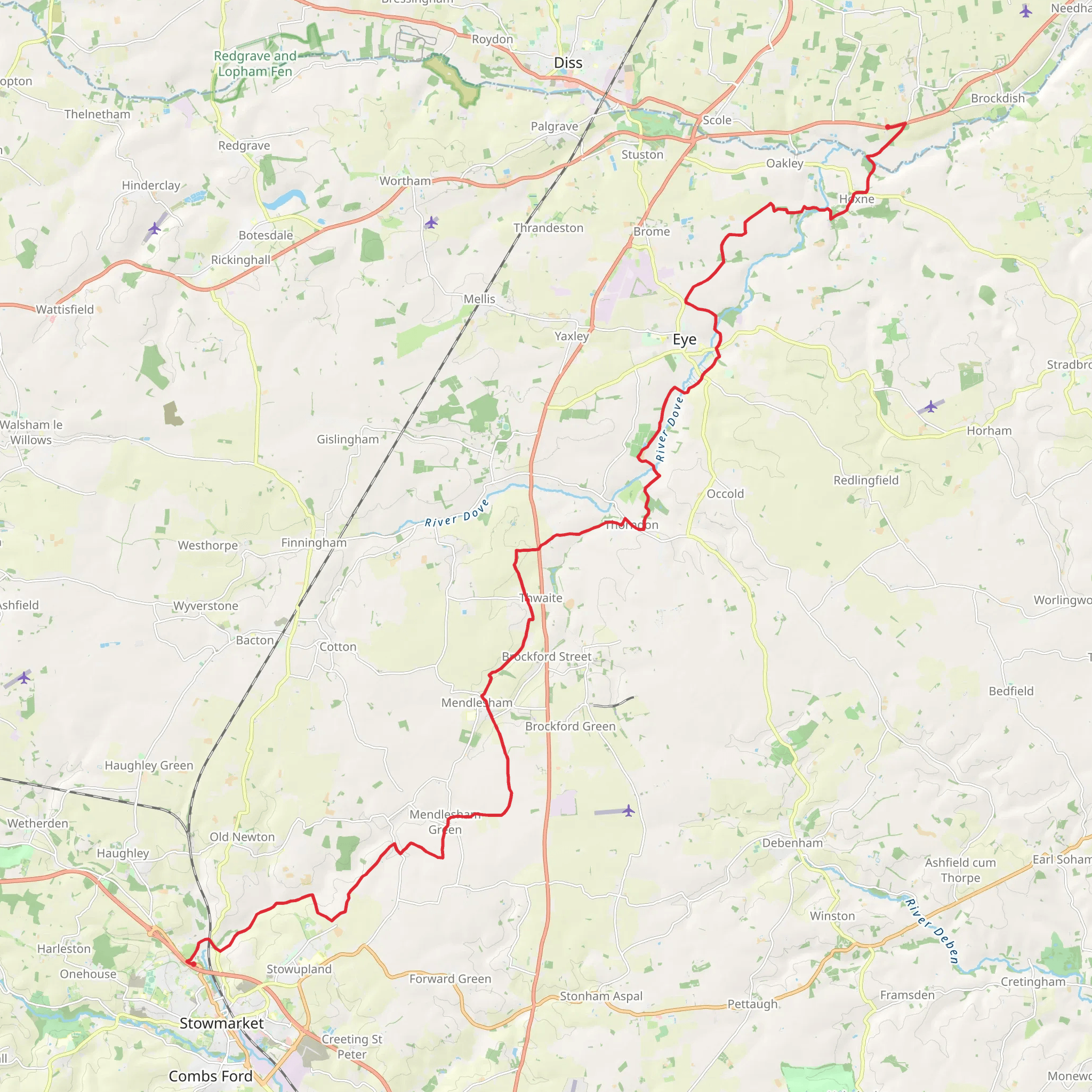 Mid Suffolk Footpath mobile static map