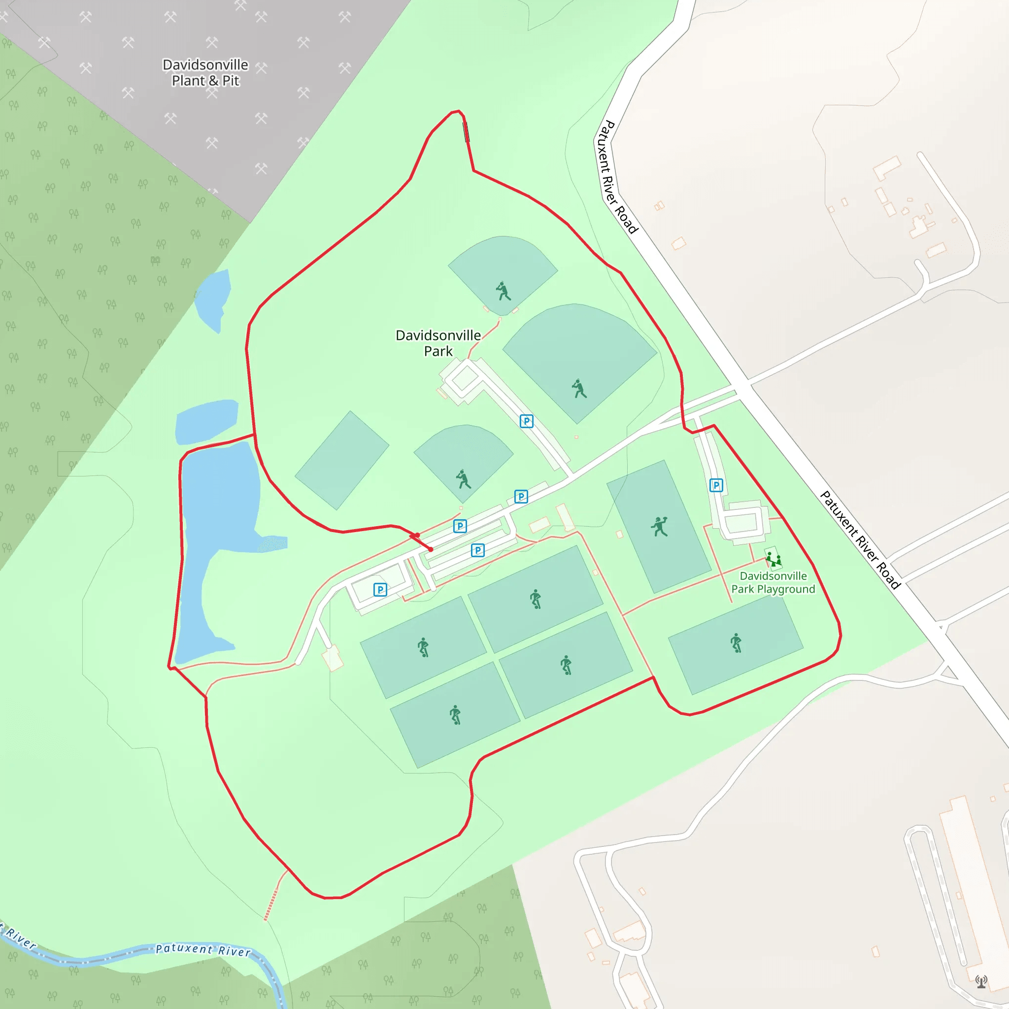 Davidsonville Park Loop mobile static map