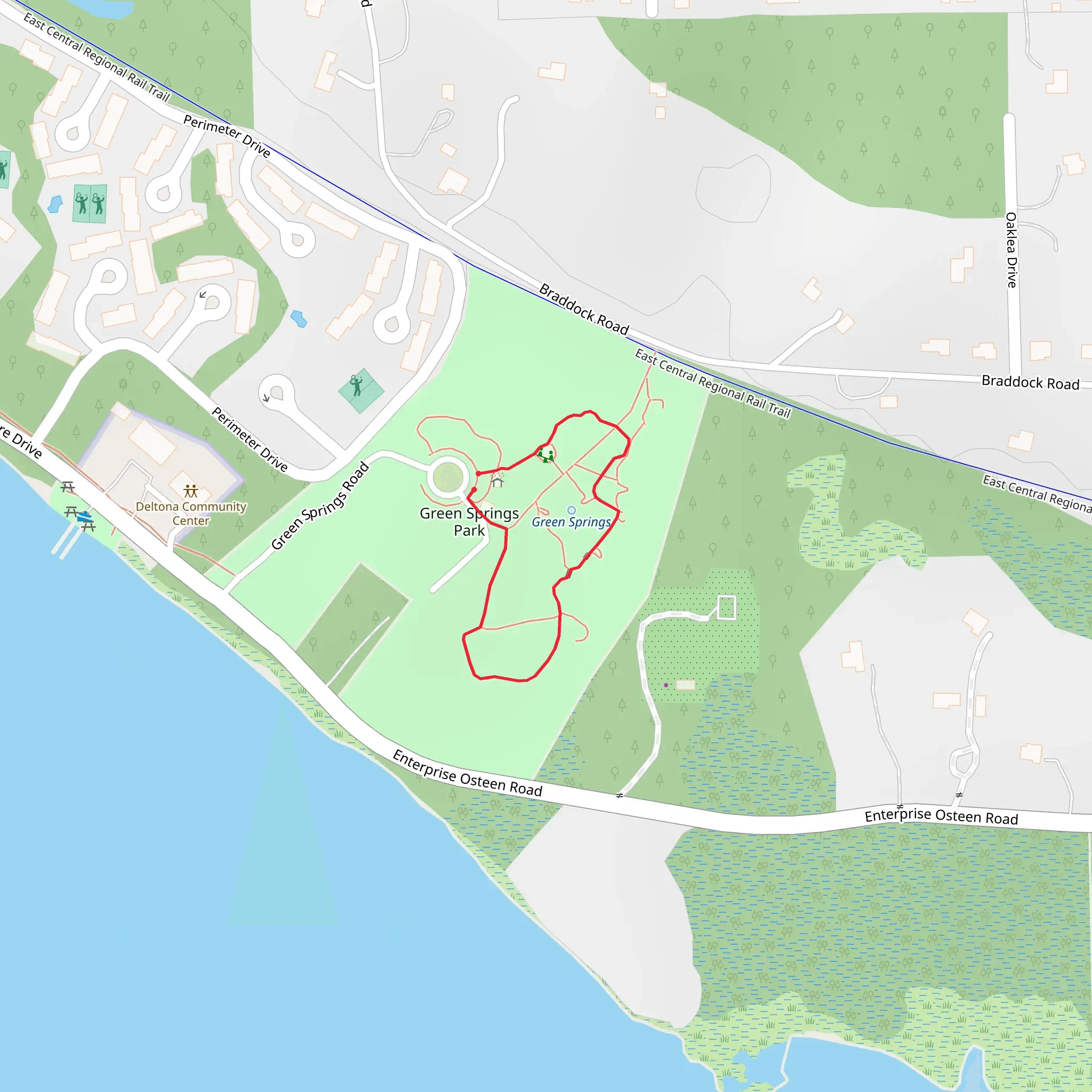 Green Springs Park Loop mobile static map