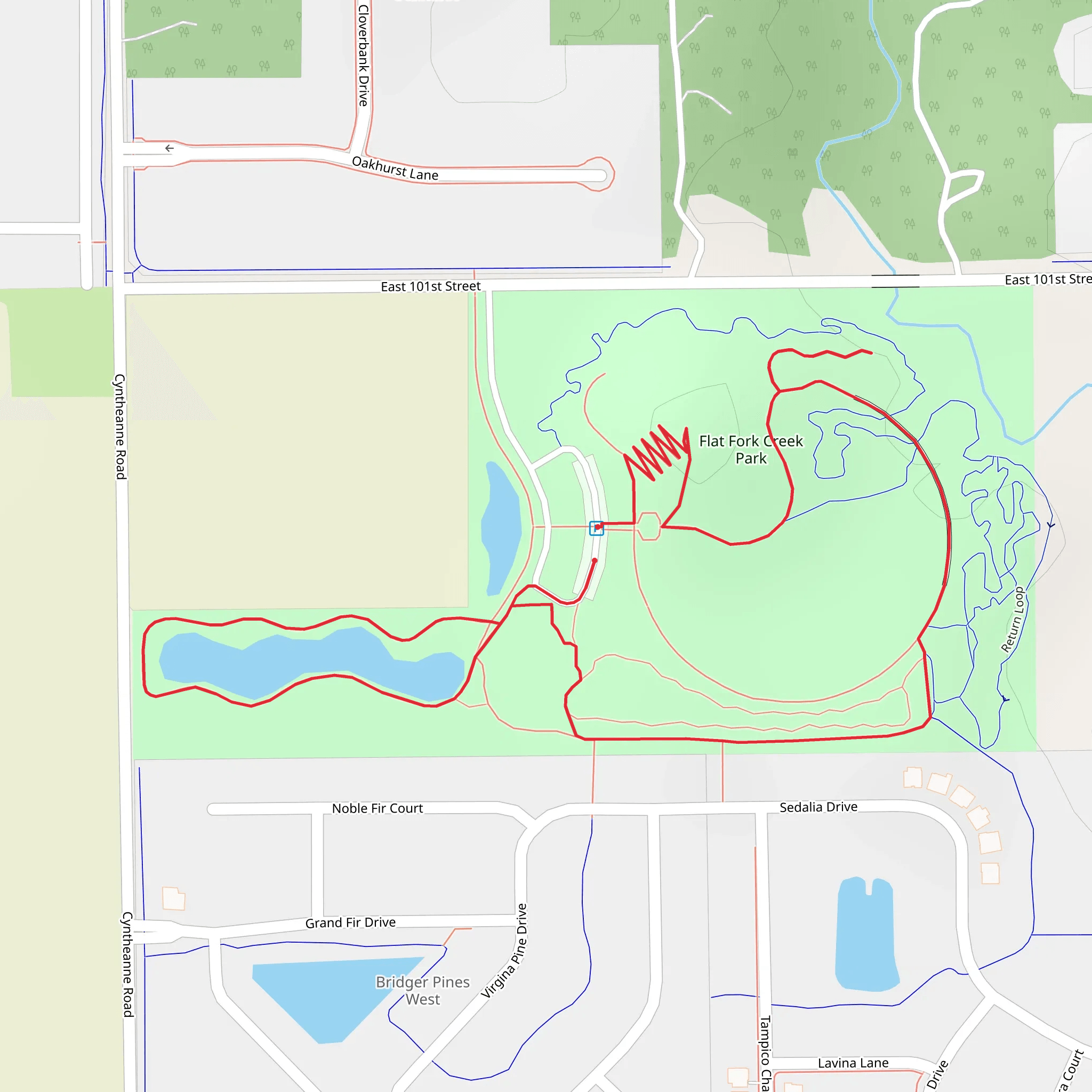 Flat Fork Creek Park Loop mobile static map