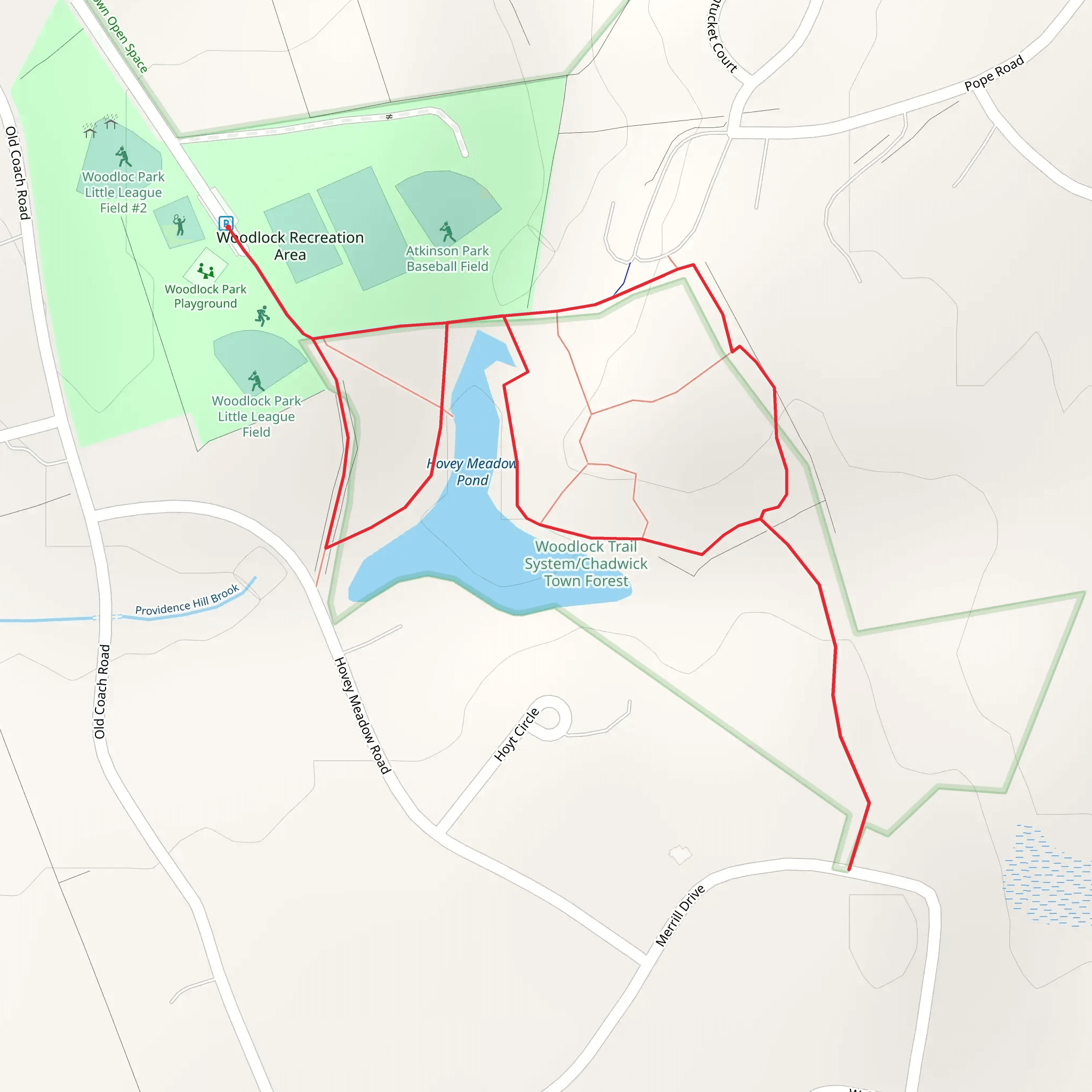 Hovey Meadow Pond Loop mobile static map
