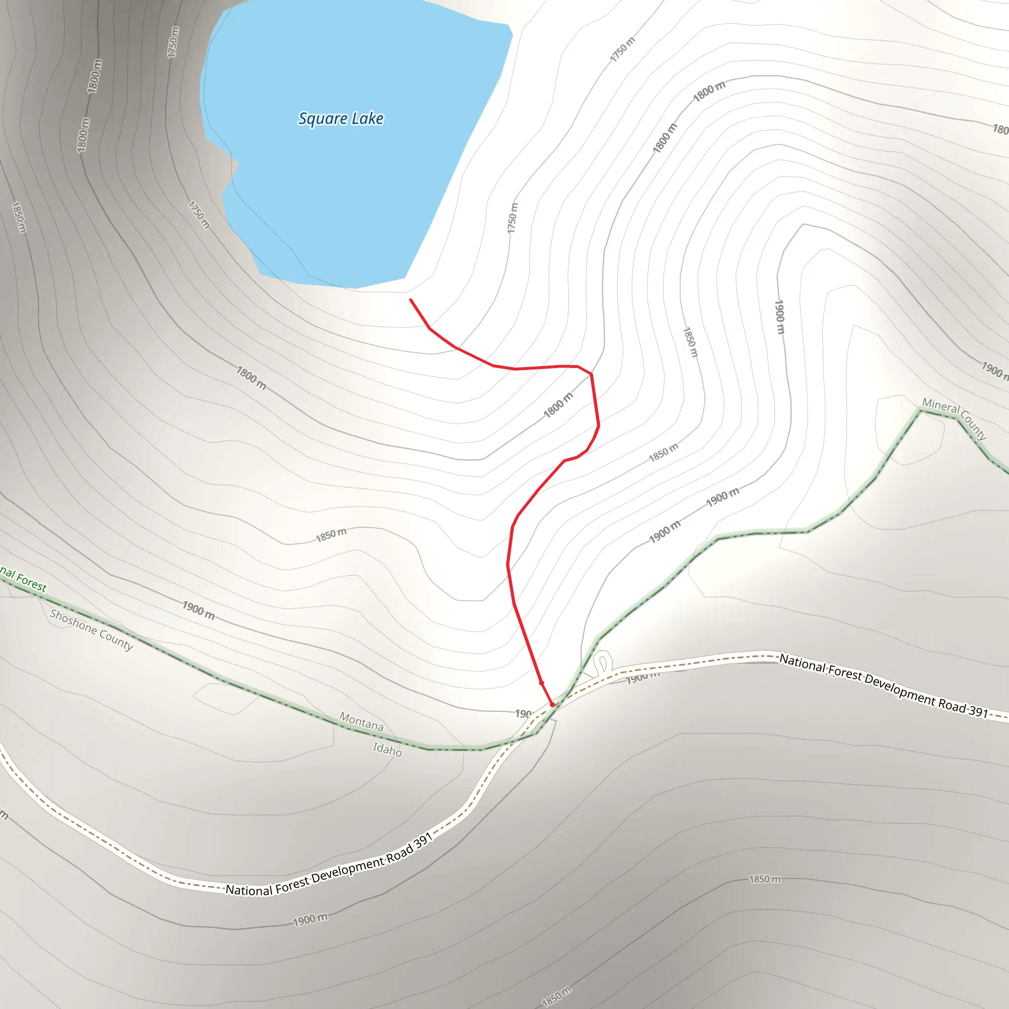 Square Lake Trail mobile static map