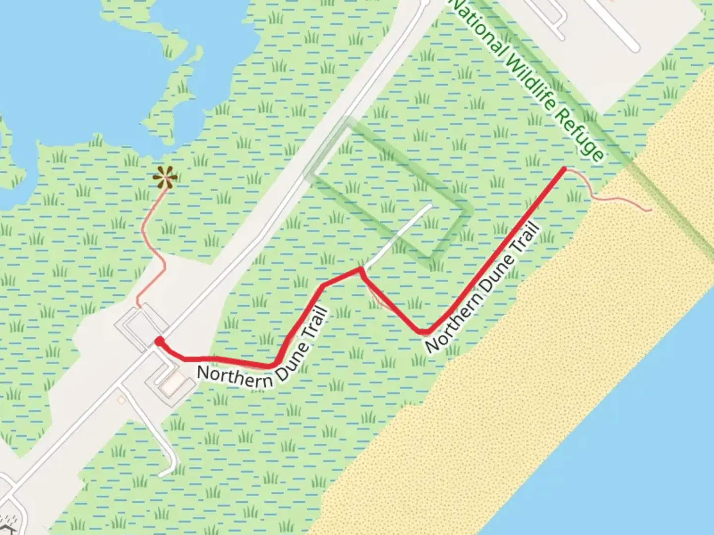 An image depicting the trail Two Mile Beach West Access and its surrounding area.