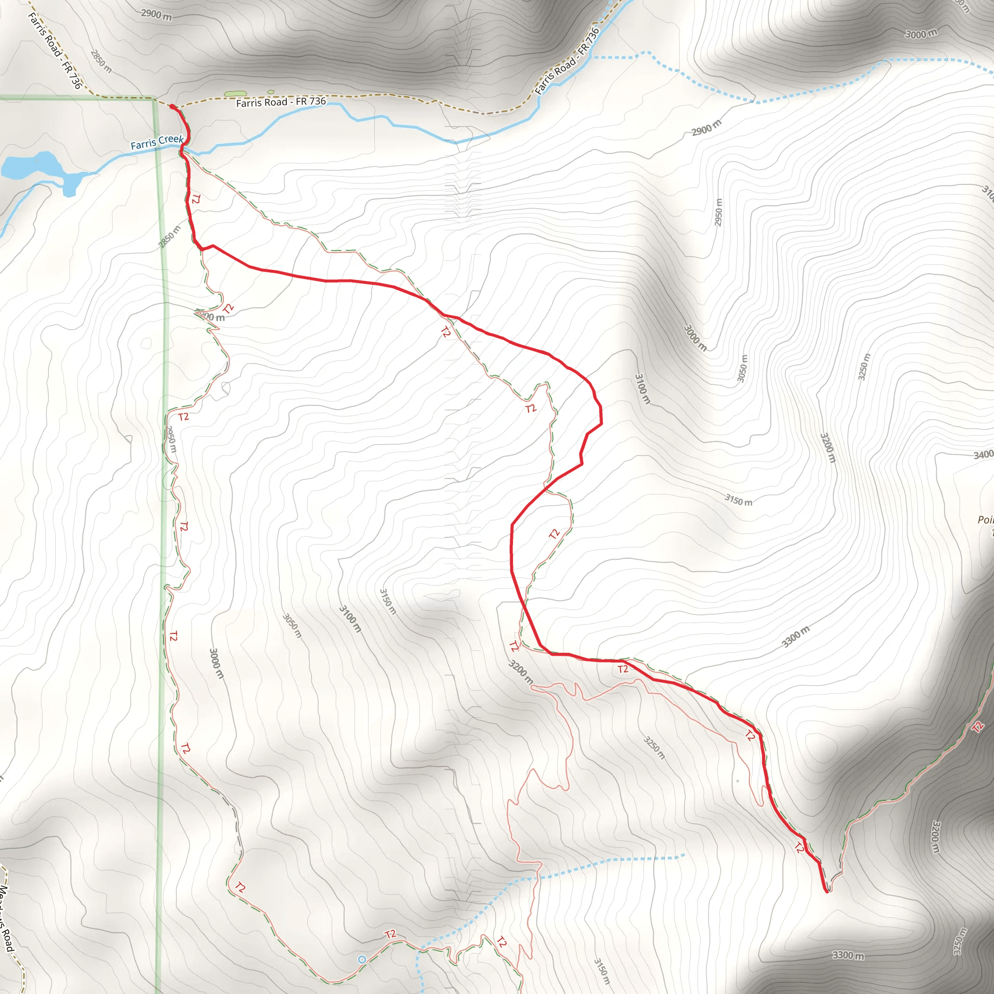 Farris Creek Bypass Trail mobile static map