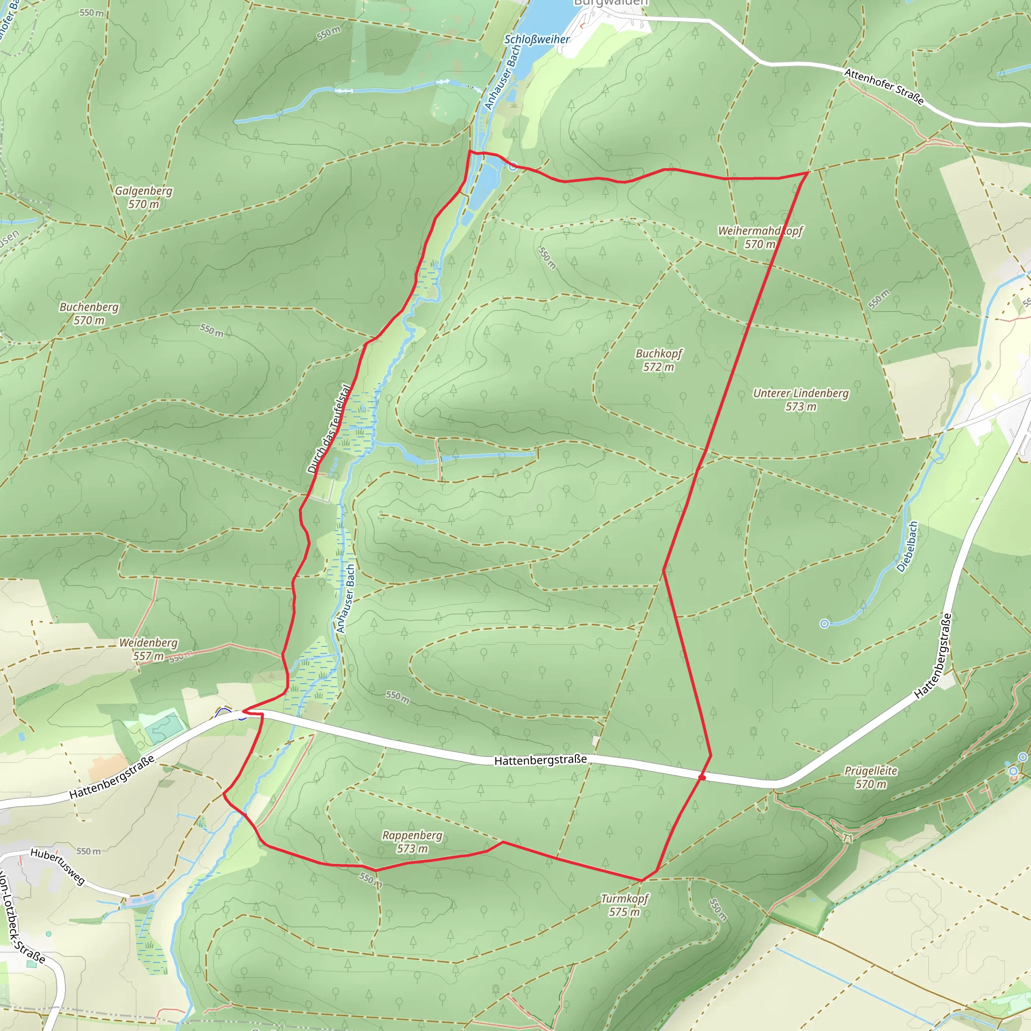 Kolweiher via Durch das Teufelstal mobile static map