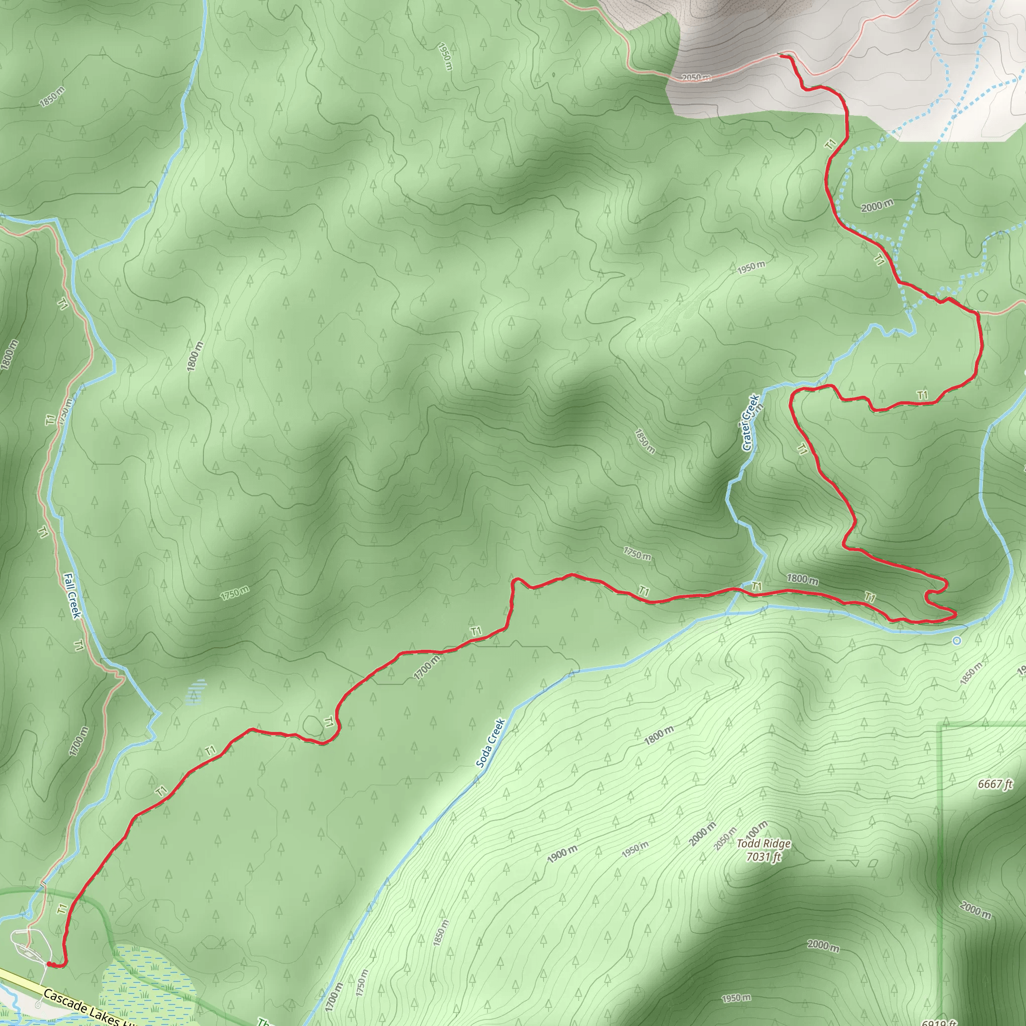 Soda Creek Trail mobile static map
