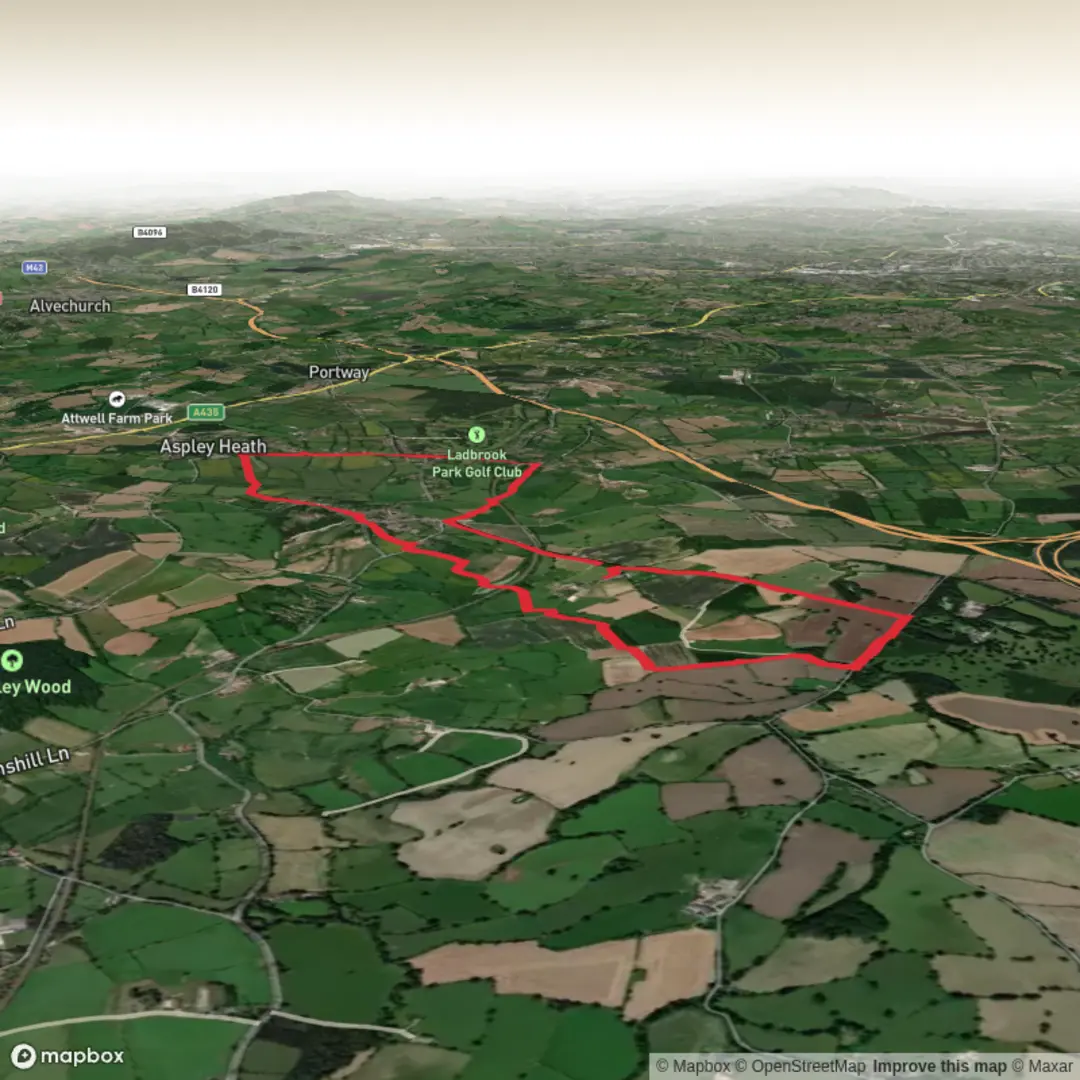 An image depicting the trail Umberslade Loop 5 April and its surrounding area.