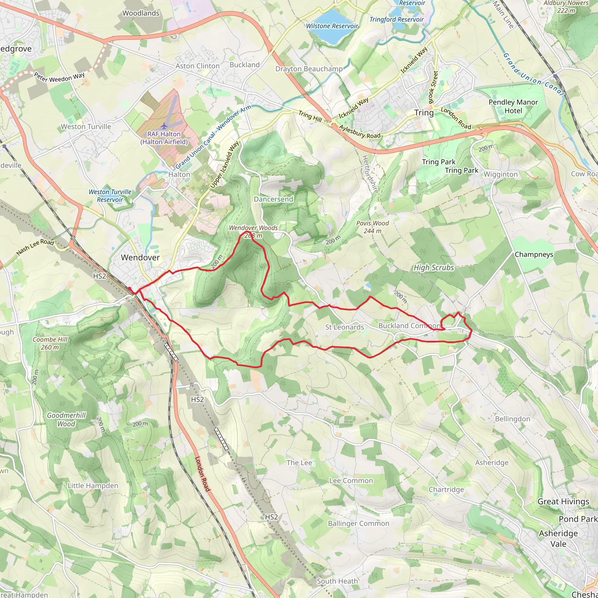 Wendover Woods and Stonehill Wood Loop mobile static map