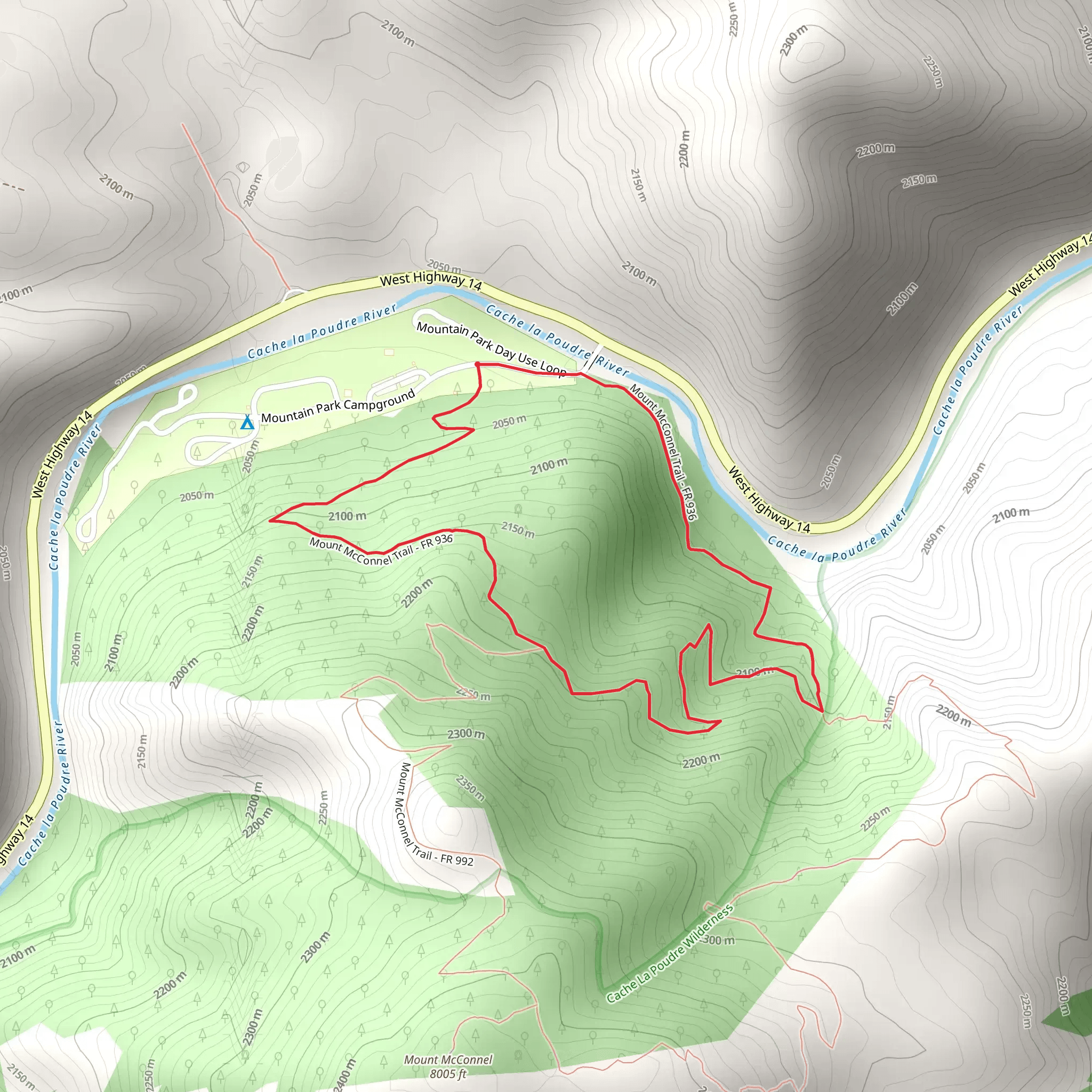 Mount McConnel Loop Short Trail mobile static map