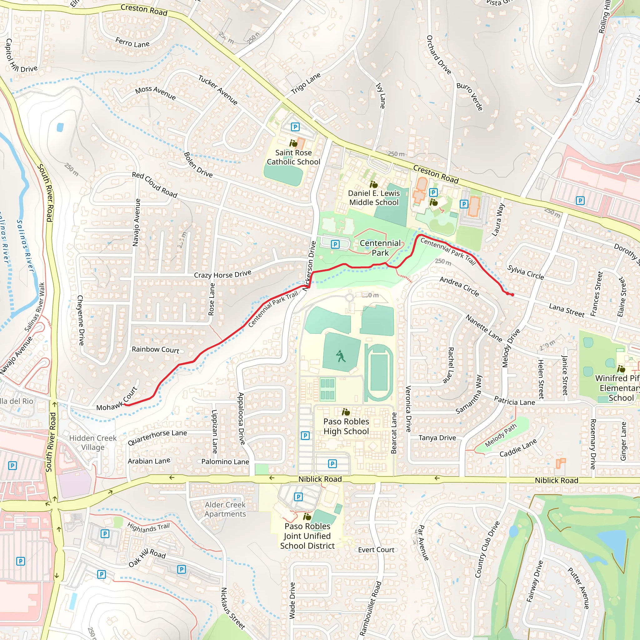 Centennial Park Trail mobile static map