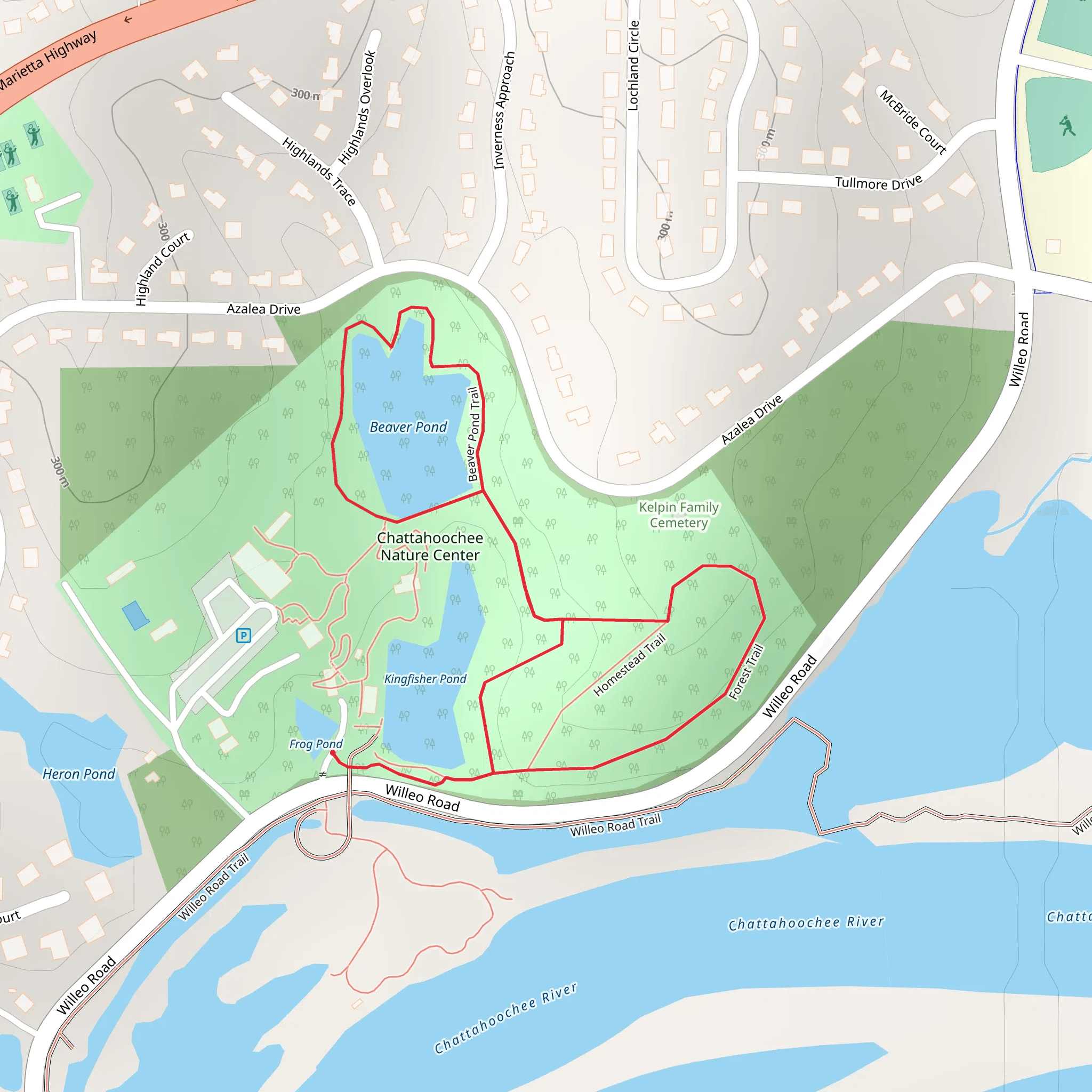 Beaver Pond and Kingfisher Pond Loop mobile static map