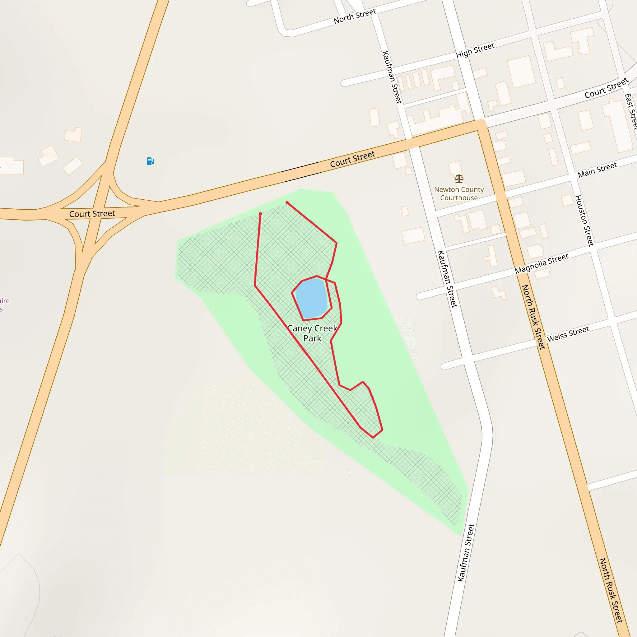 Caney Creek Park Loop Walk mobile static map