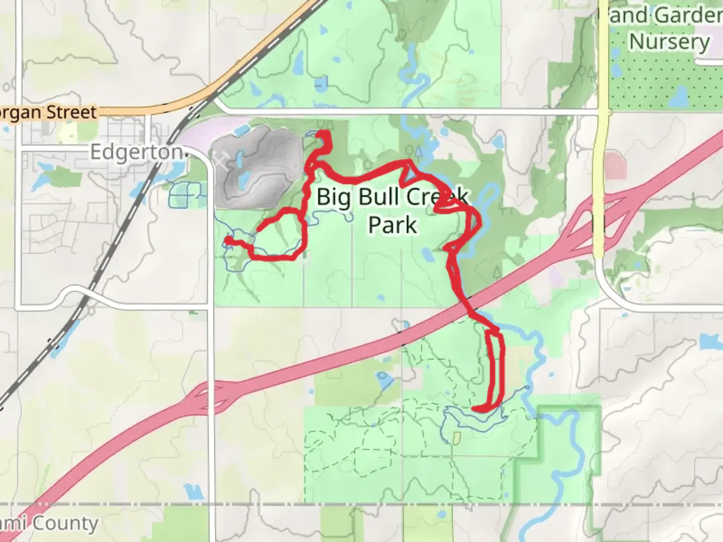 An image depicting the trail Horseshoe and Bull Creek Loop and its surrounding area.
