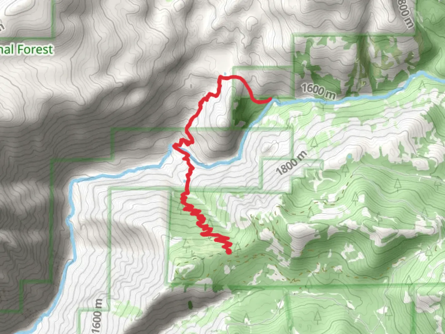 An image depicting the trail Heath Falls Overlook via Palisade Creek Trail and its surrounding area.