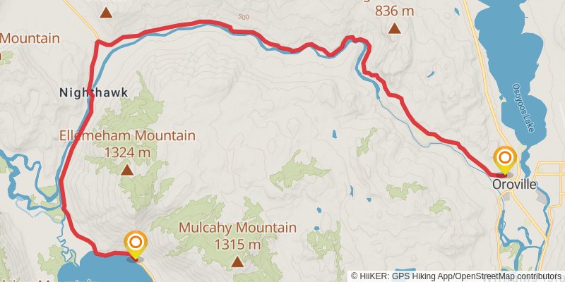 Pacific Northwest Trail stage 65 Map