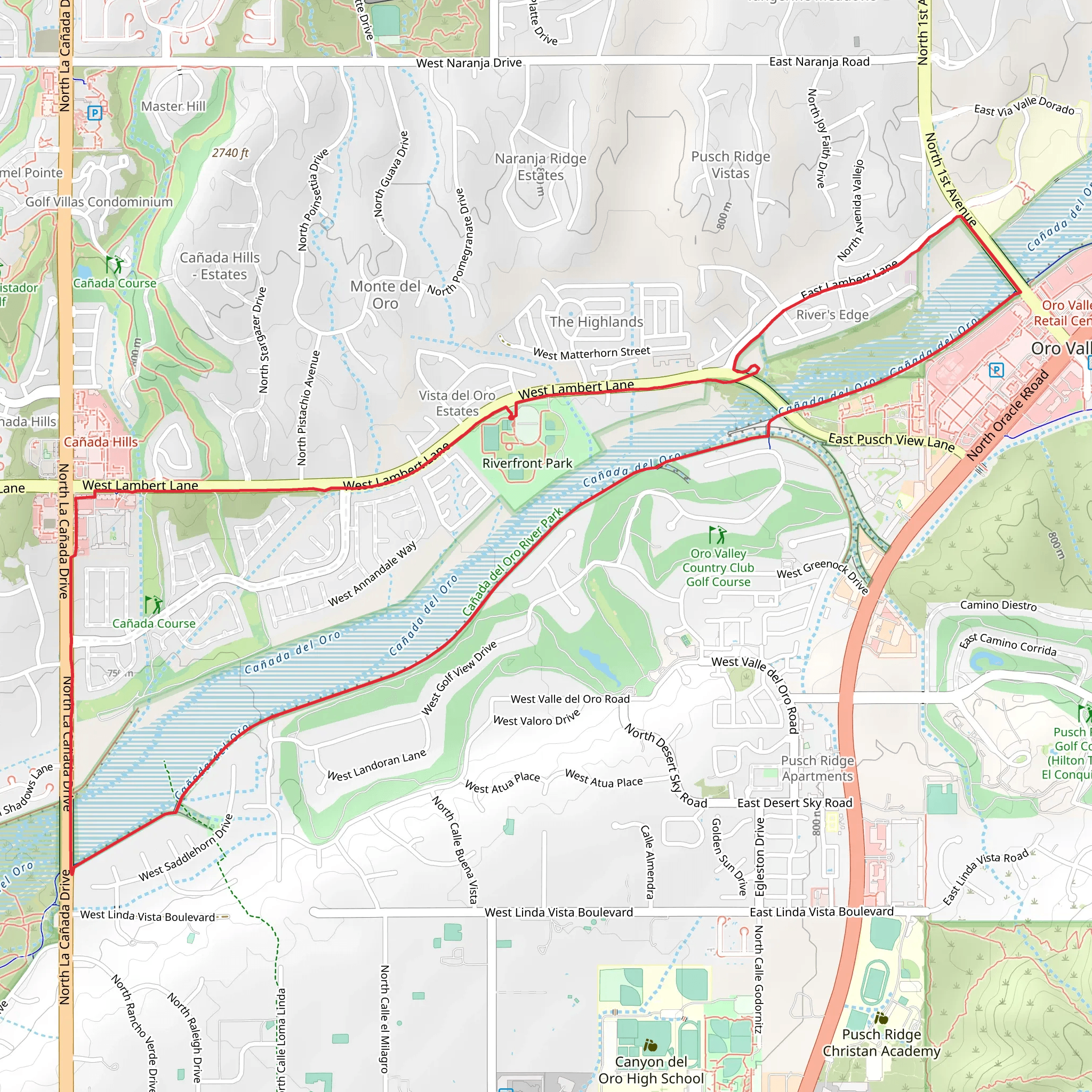 Canada del Oro Loop mobile static map