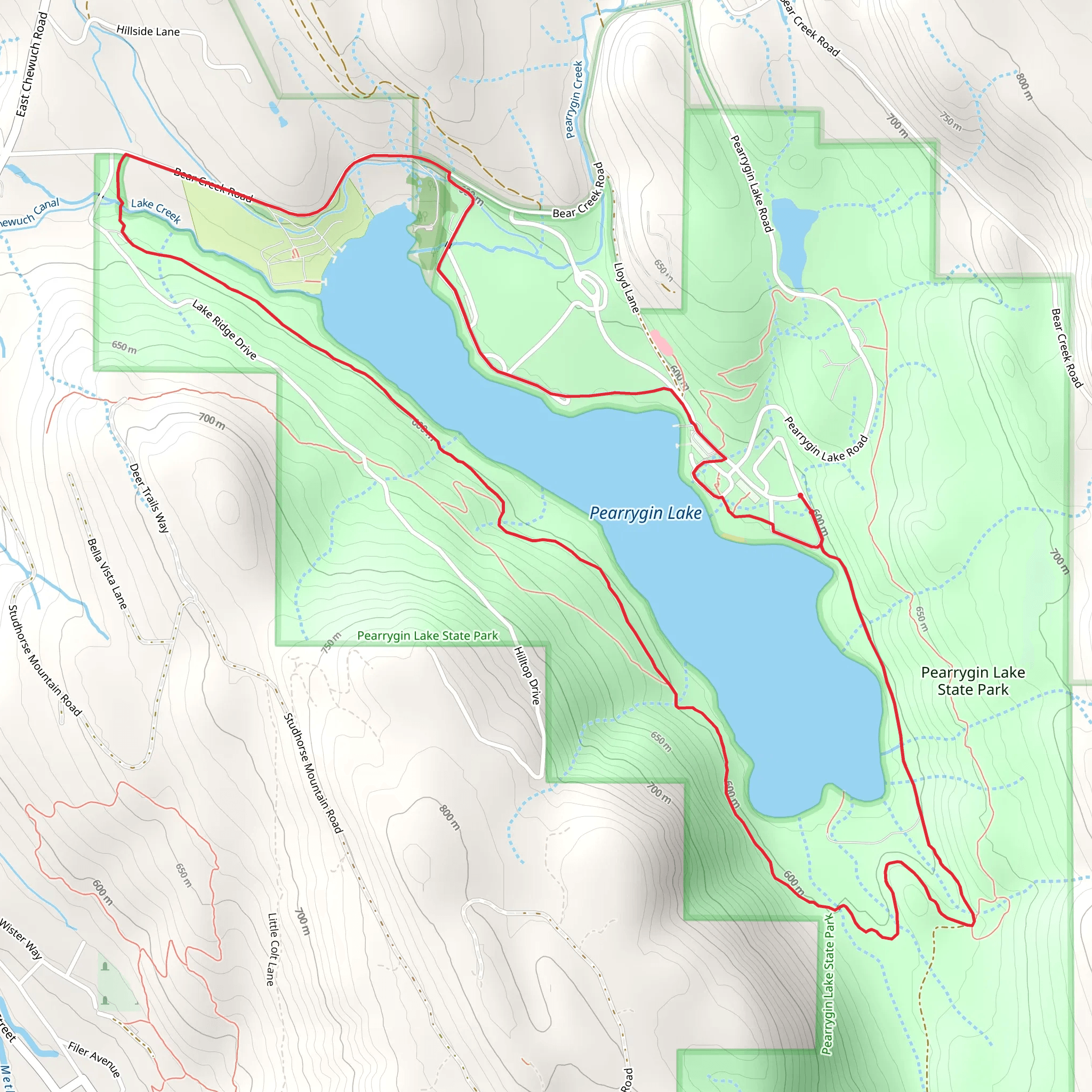 Pearrygin Lake Loop mobile static map