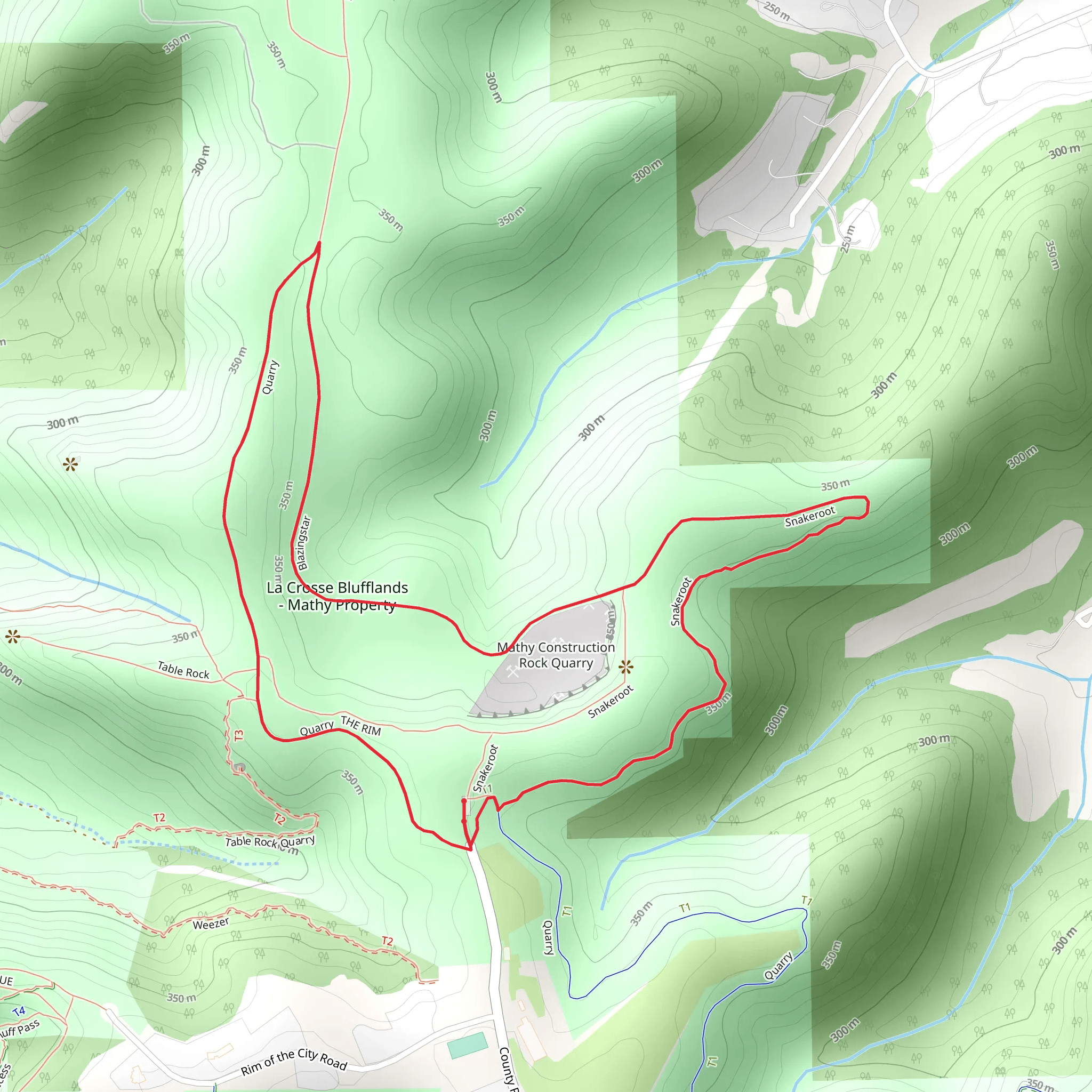Old Quarry Road and Sidwinder Loop mobile static map