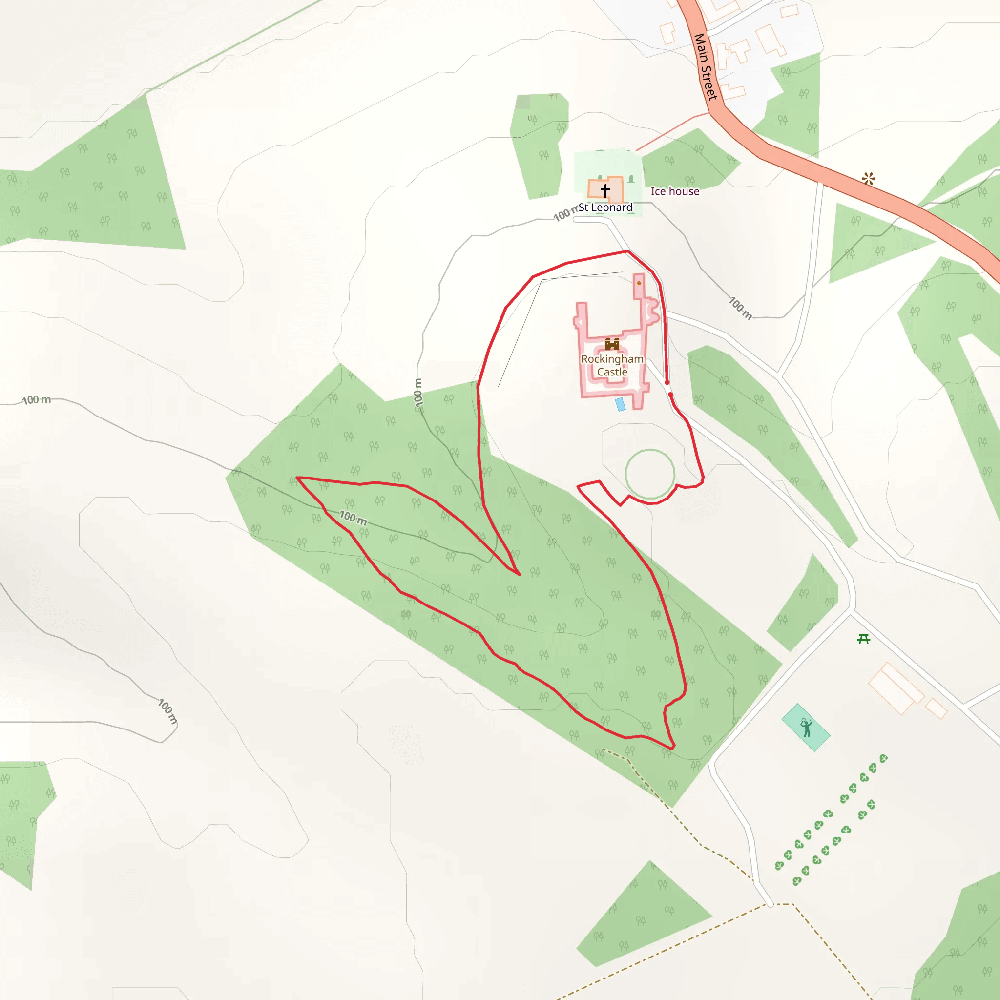 Rockingham Castle Loop mobile static map