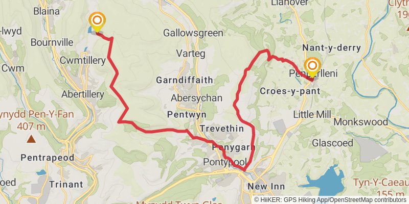 Monmouthshire Way stage 8 Map