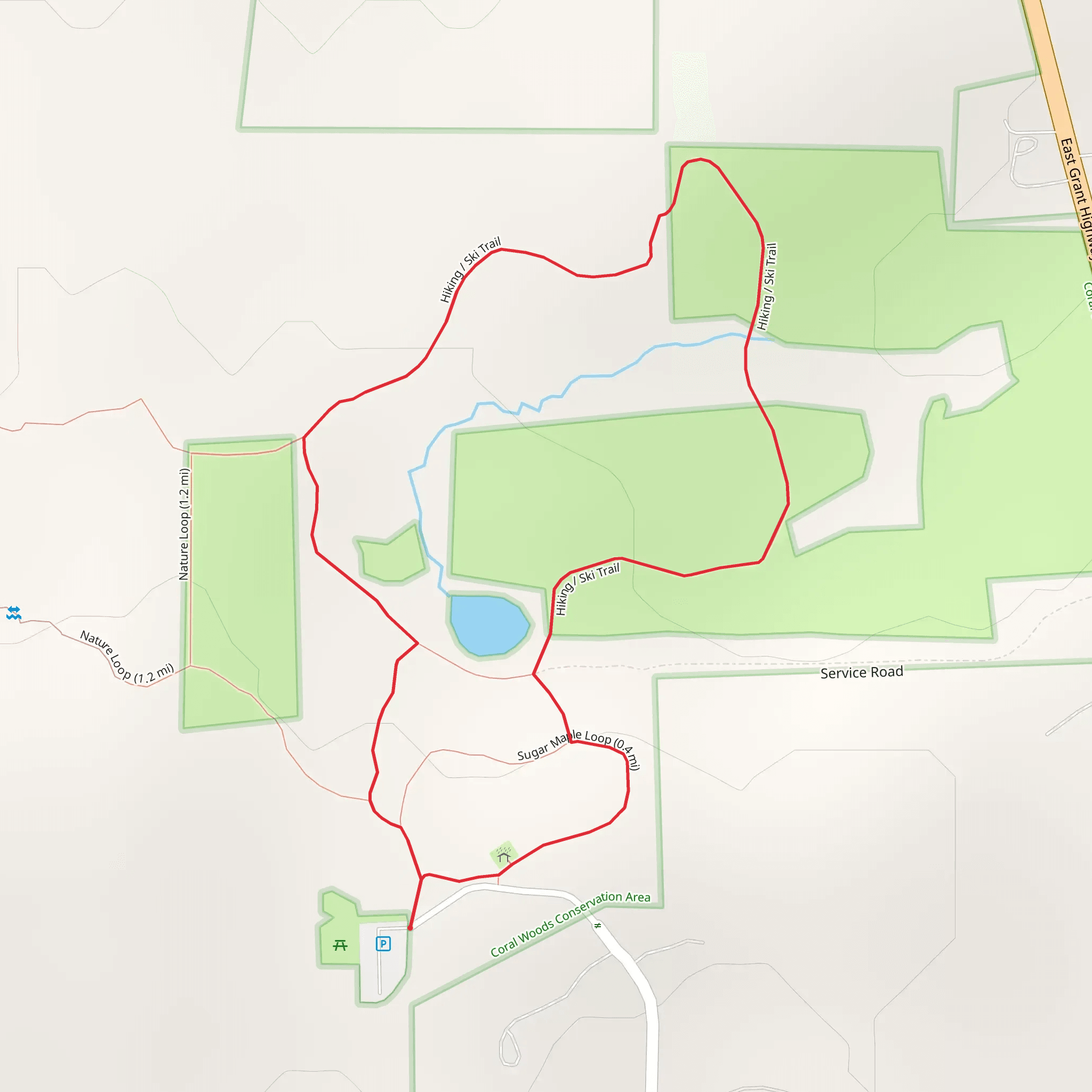 Coral Woods Conservation Area - Hiking Trail mobile static map