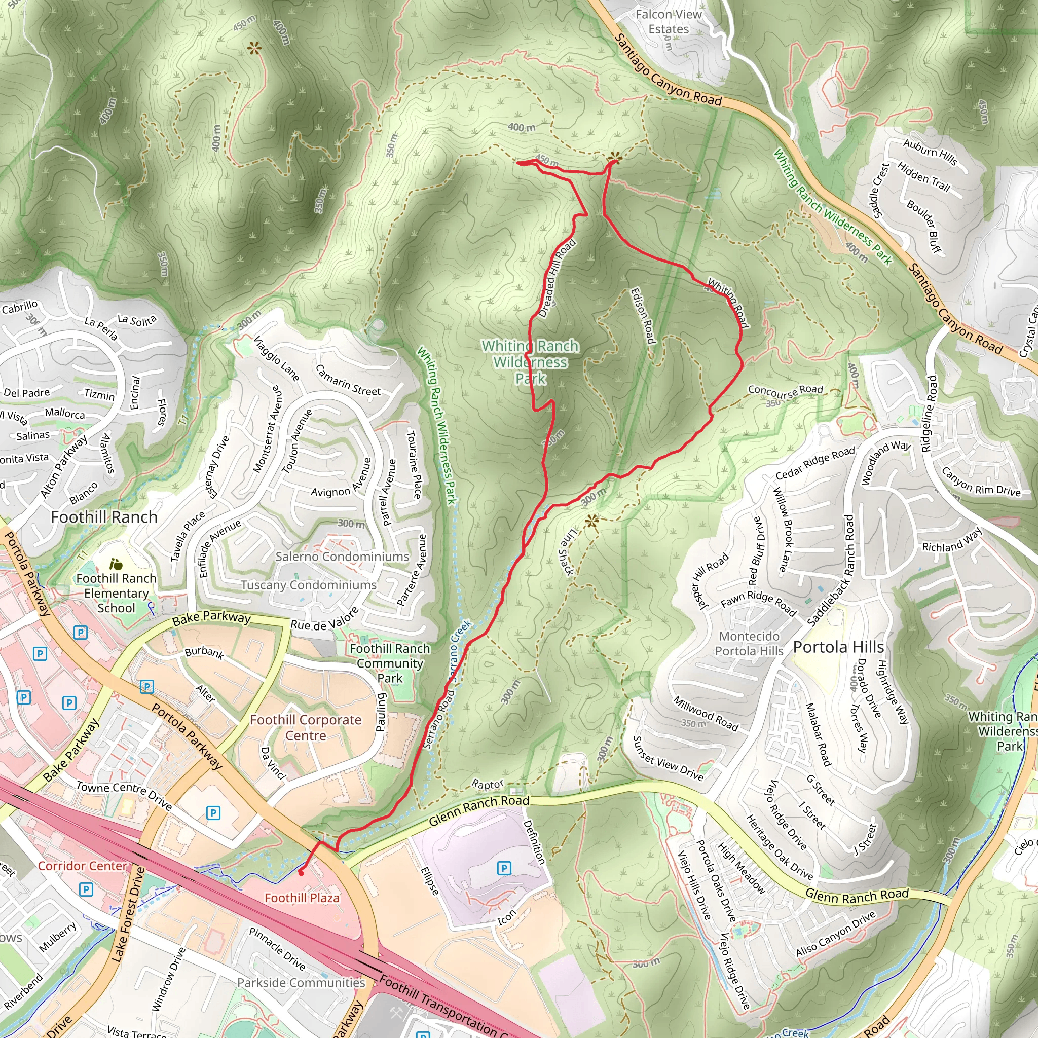 Serrano Creek Trail and Water Tank Road Loop mobile static map