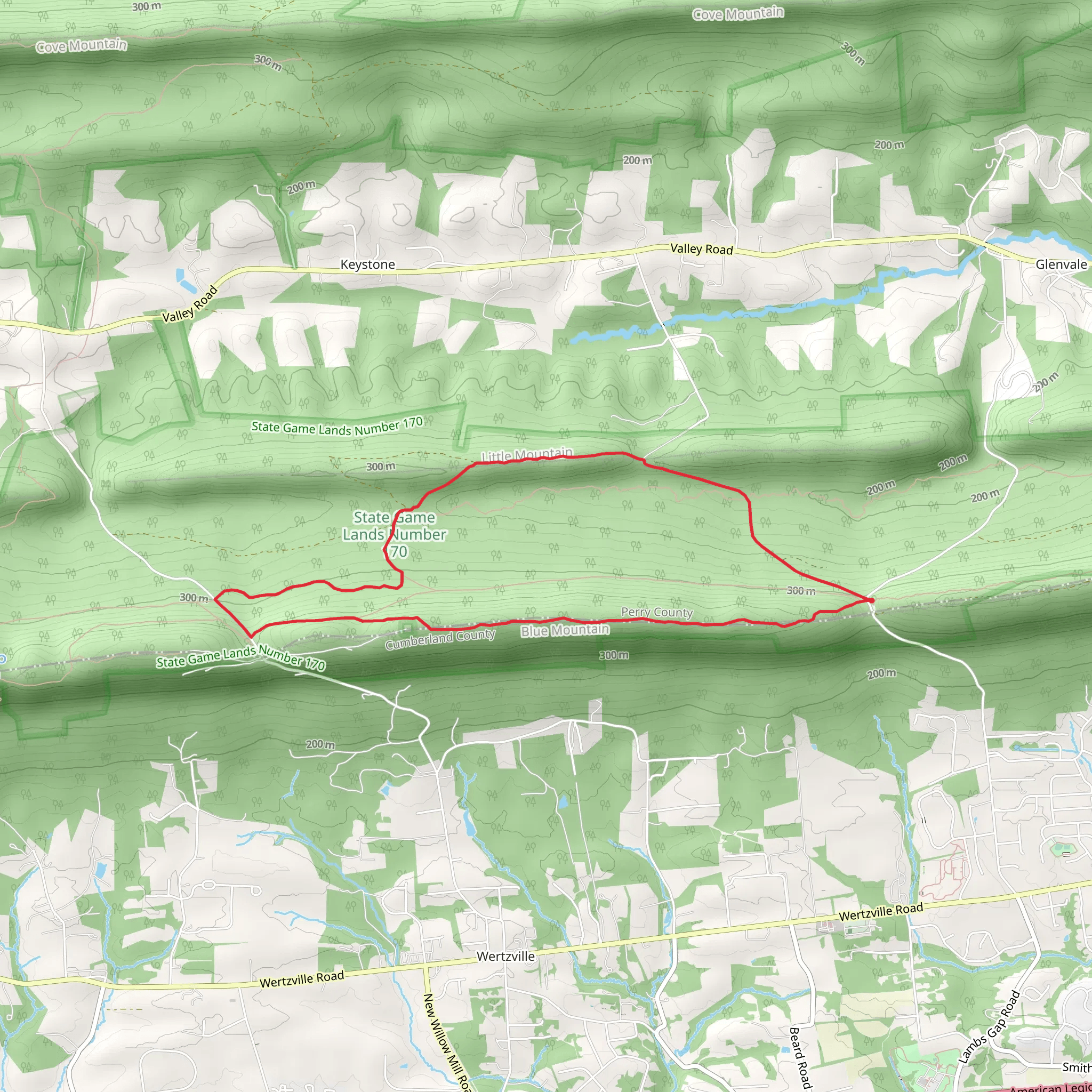 Blue Mountain Loop mobile static map