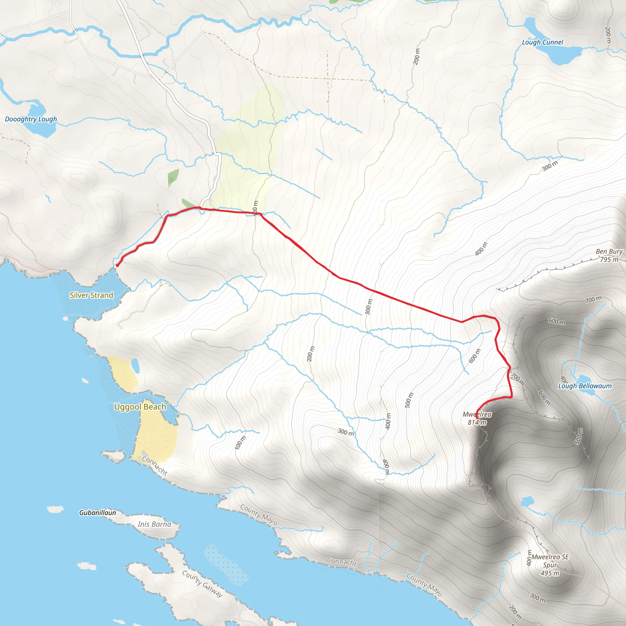 Mweelrea Silver Strand Trail mobile static map