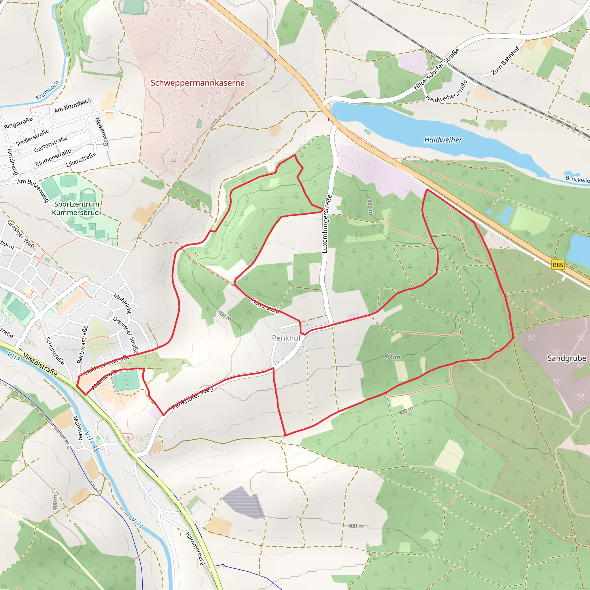 Penkhofer Weg and Luxemburger Weg mobile static map