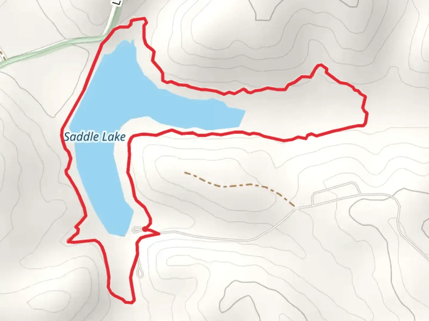 An image depicting the trail Saddle Lake Loop and its surrounding area.
