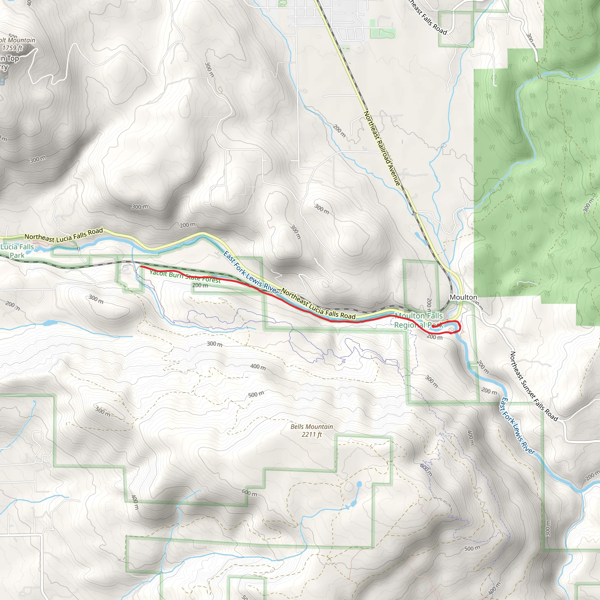 East Fork of the Lewis River Trail mobile static map