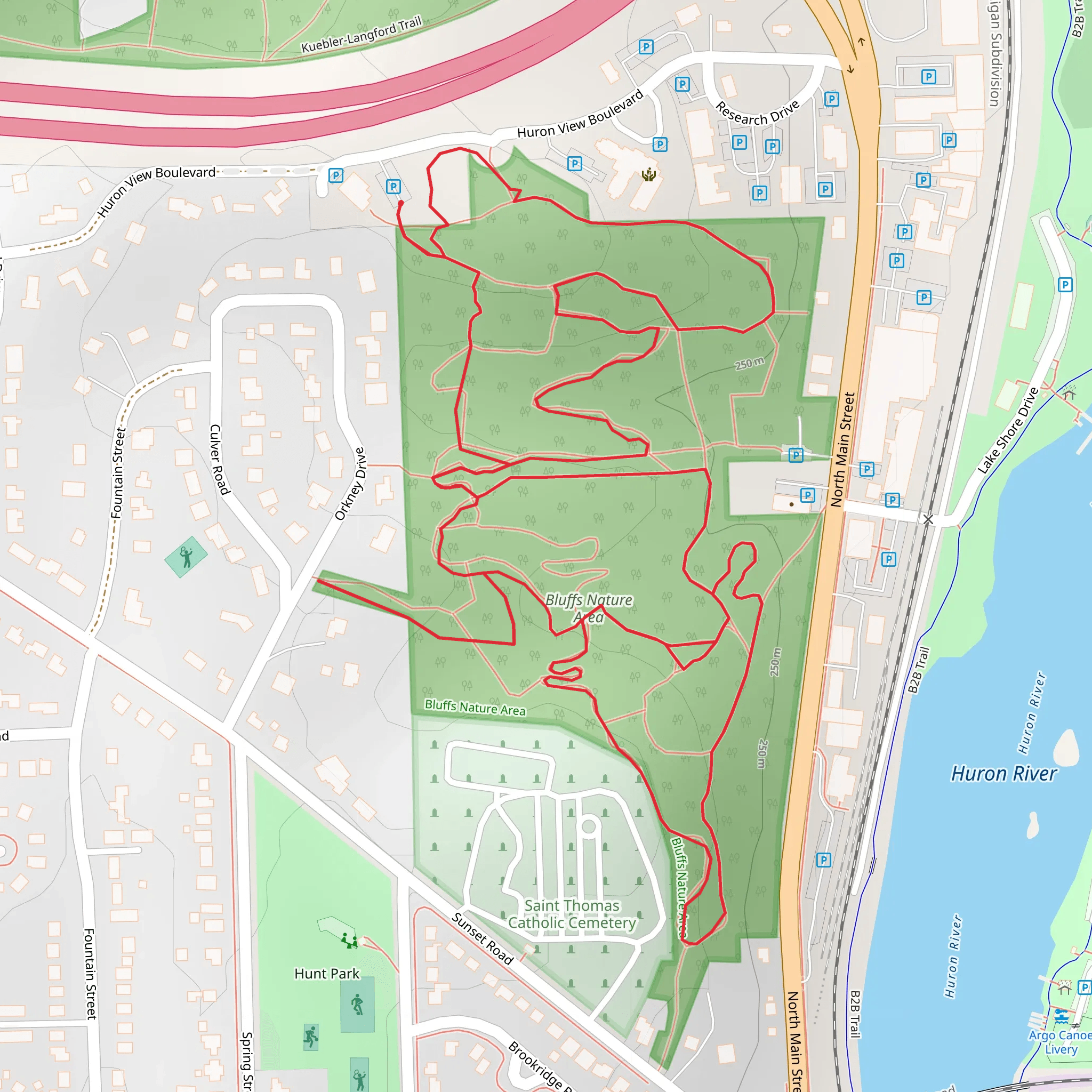 Bluffs Nature Area Loop mobile static map