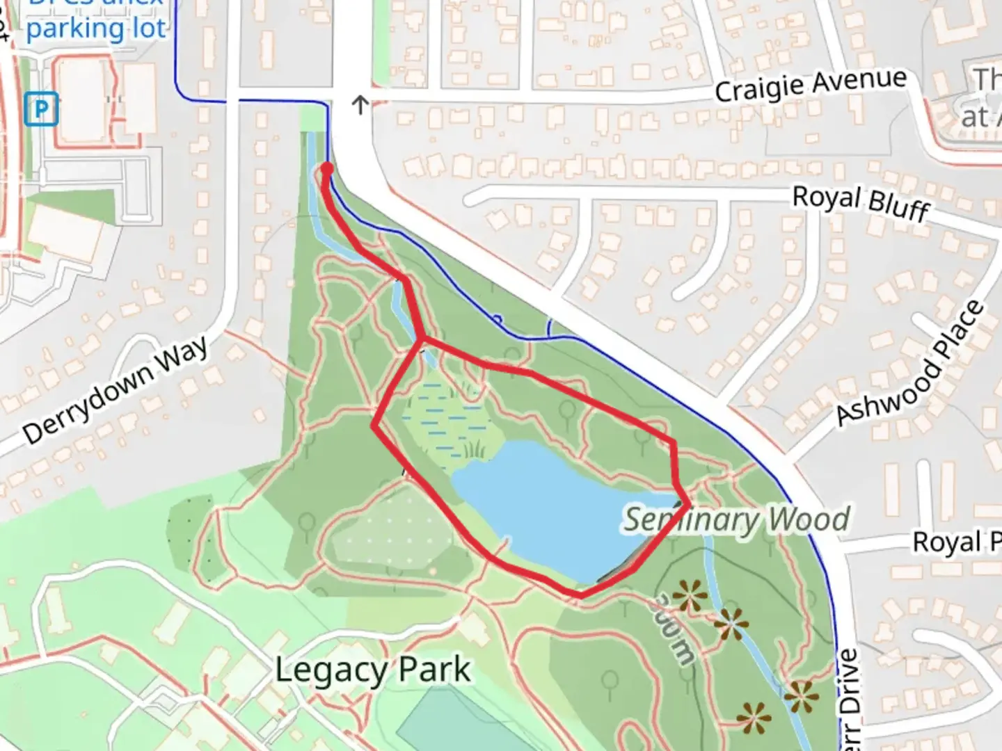 An image depicting the trail Postal Pond Loop and its surrounding area.