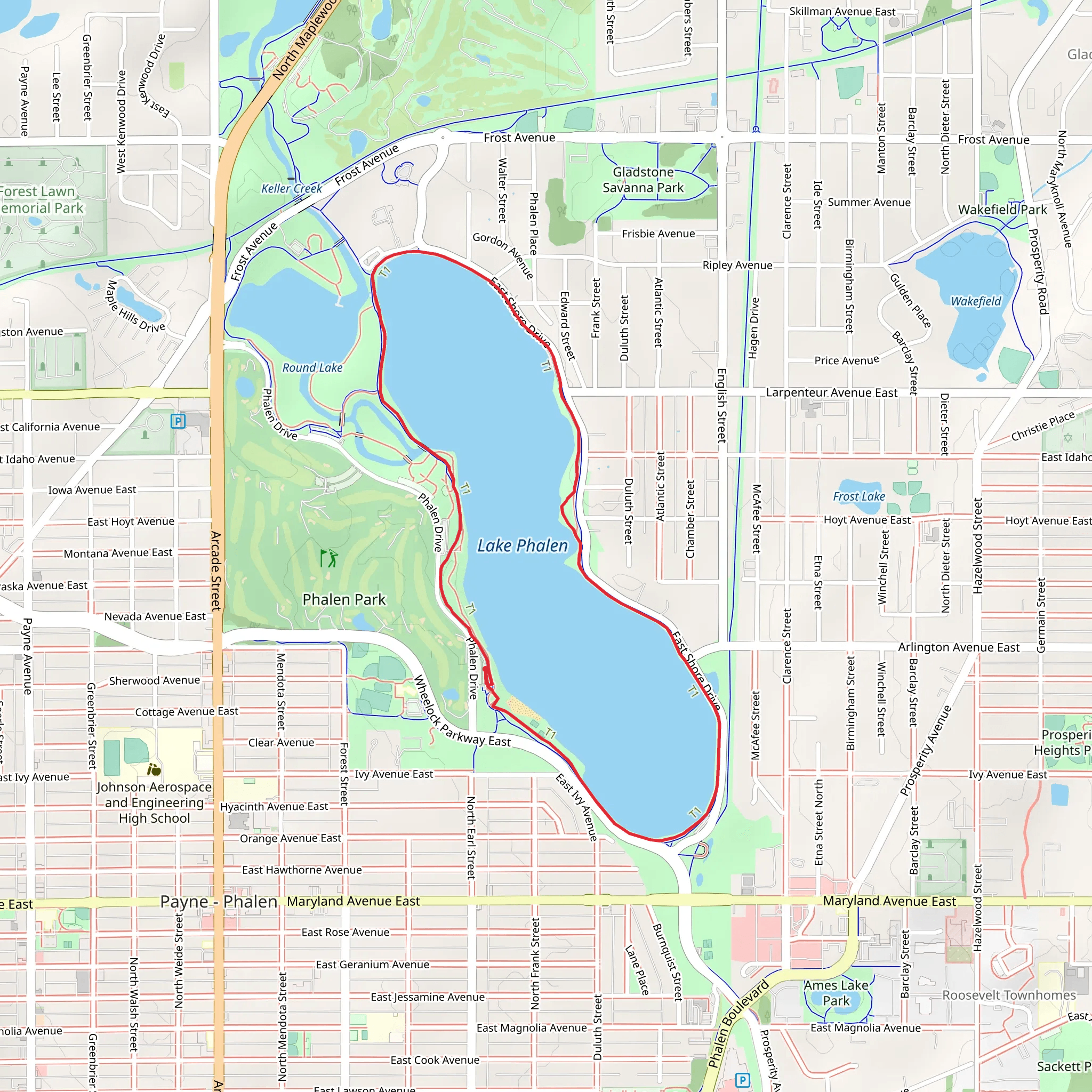 Lake Phalen Loop mobile static map
