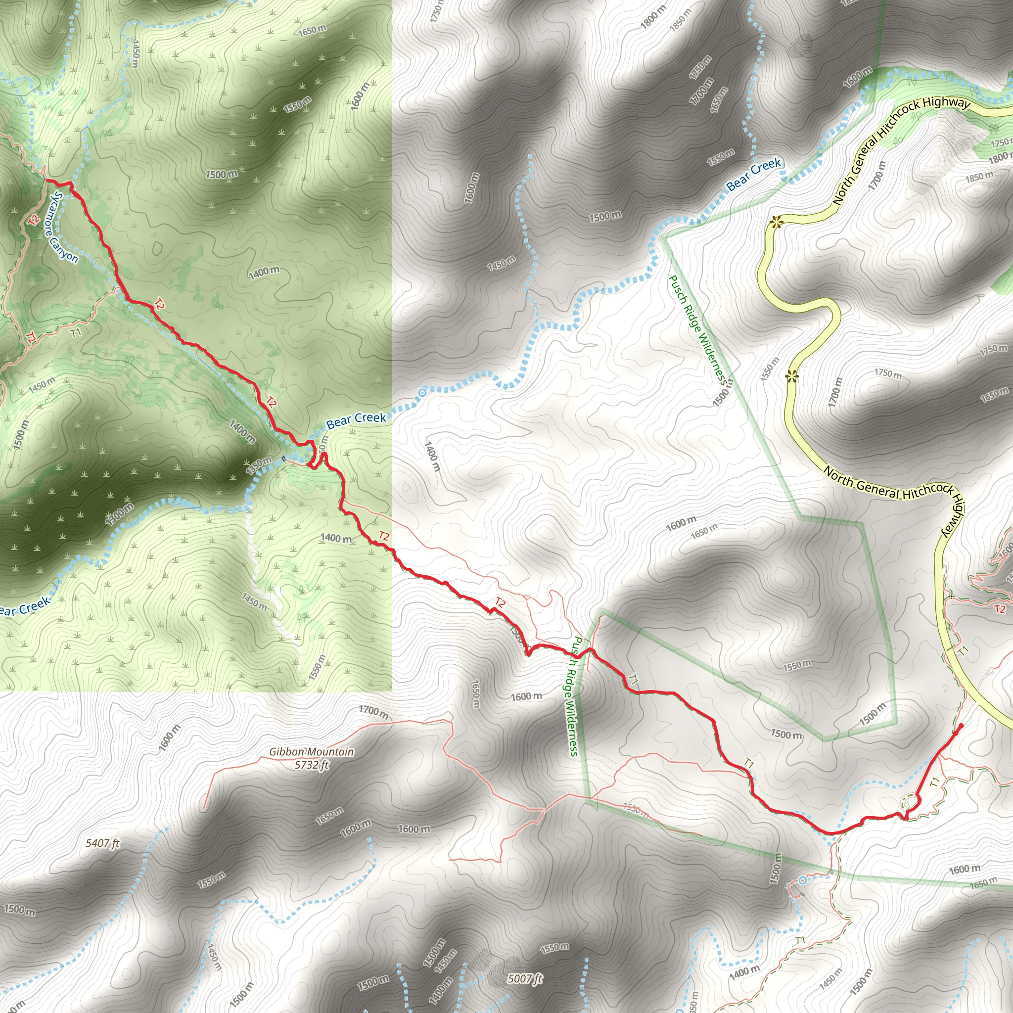 Sycamore Saddle via Arizona Trail mobile static map