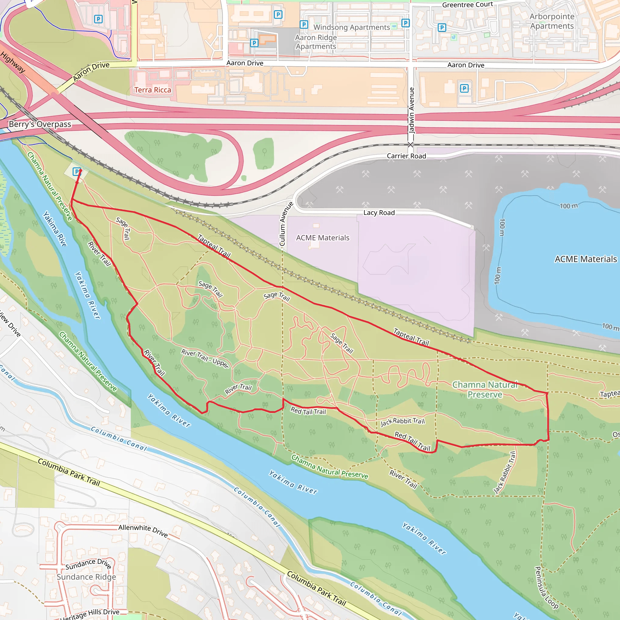 Tapteal and Jack Rabbit Loop Trail mobile static map