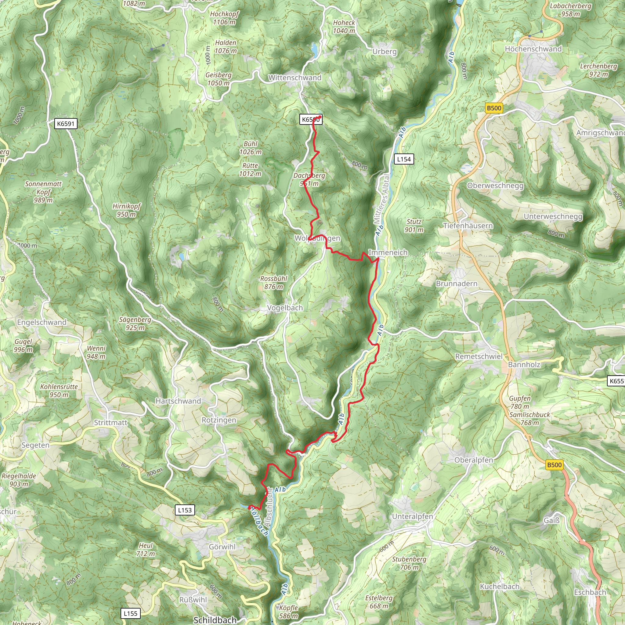 Großer Höllbachwasserfall to Arnoldsloch Walk mobile static map