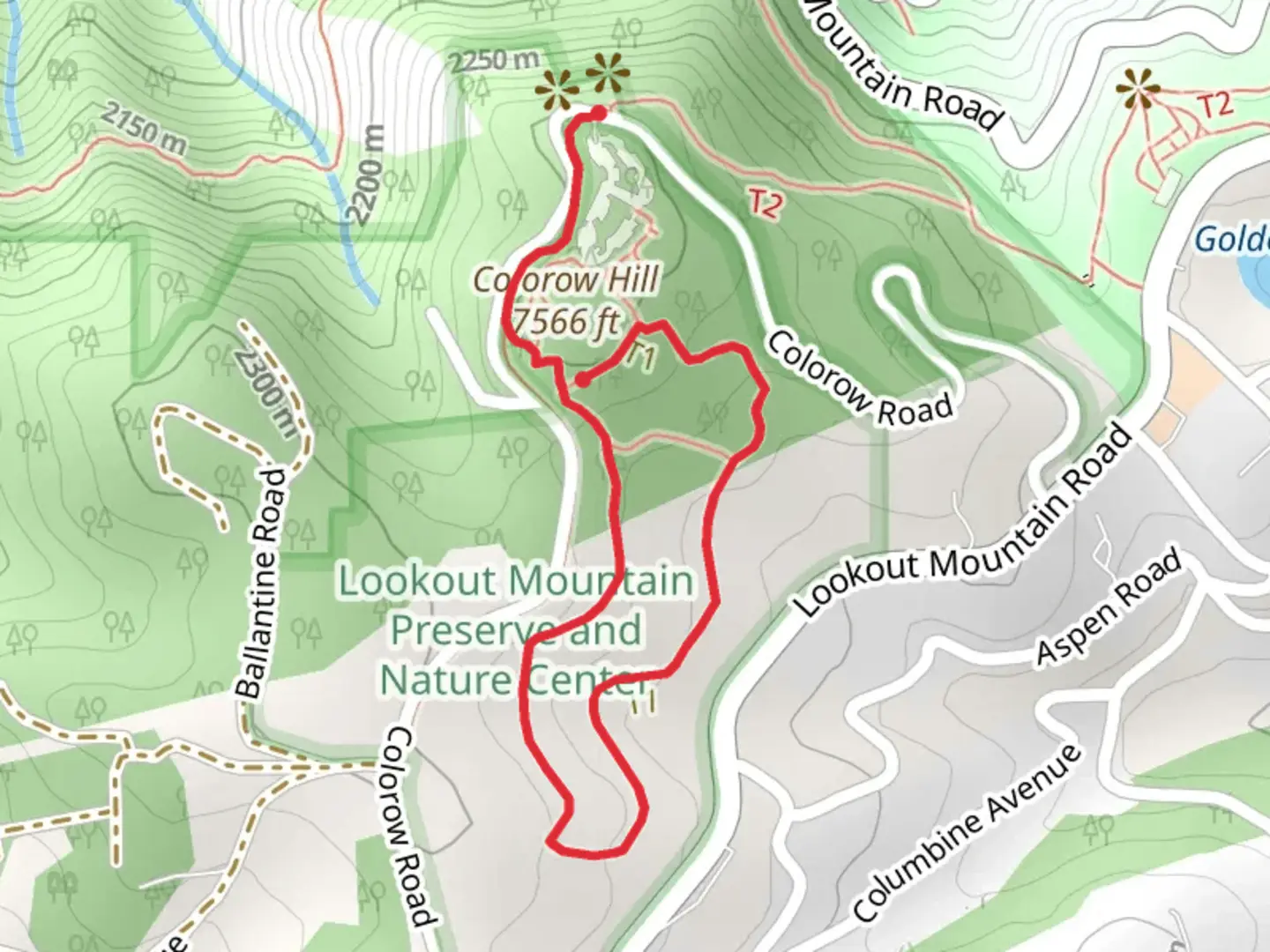An image depicting the trail Colorow Hill Loop and its surrounding area.