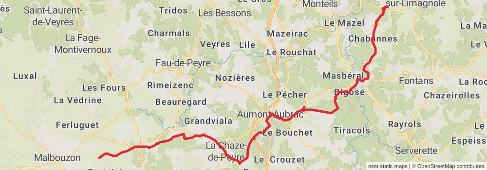 Camino Strasbourg-Saint Jean Pied de Port via Le Puy stage 50 Map