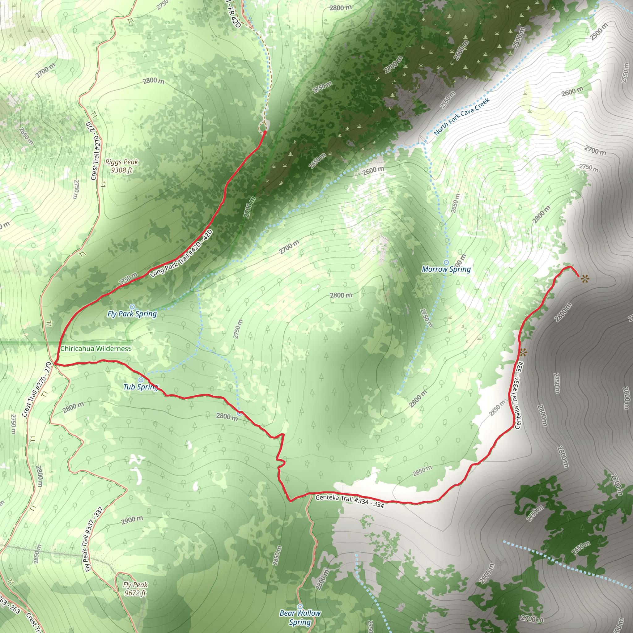 Centella Trail via Long Park Trail mobile static map