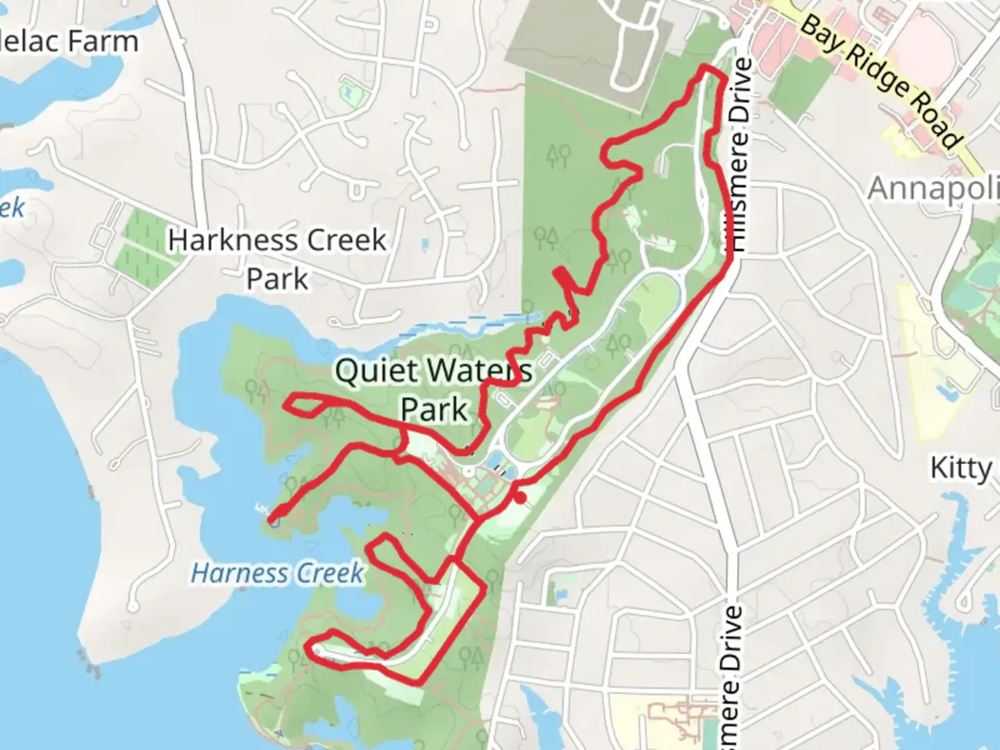 An image depicting the trail Harness Creek and Wildwood Loop Trail and its surrounding area.