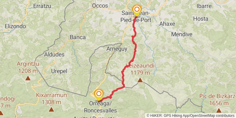 Camino de Santiago Francés alt 1 Map