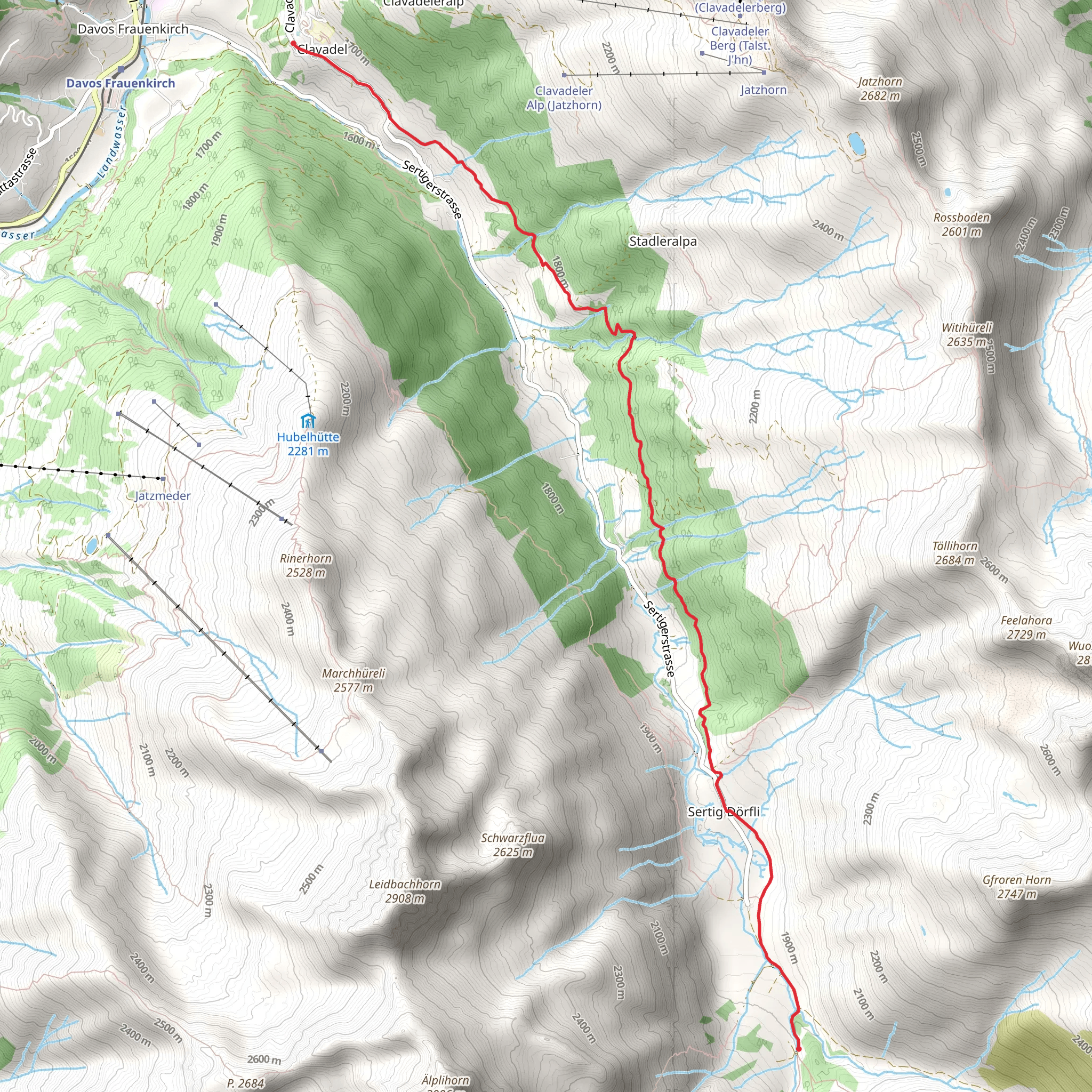 Sertig Valley mobile static map