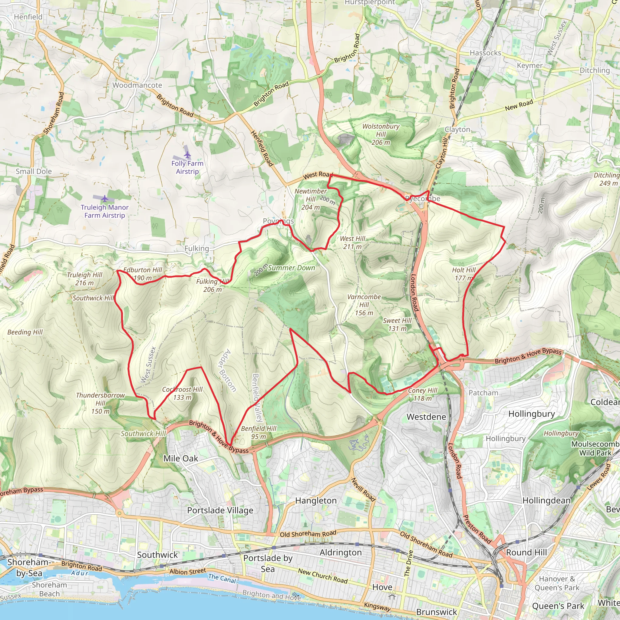 Poynings Loop mobile static map