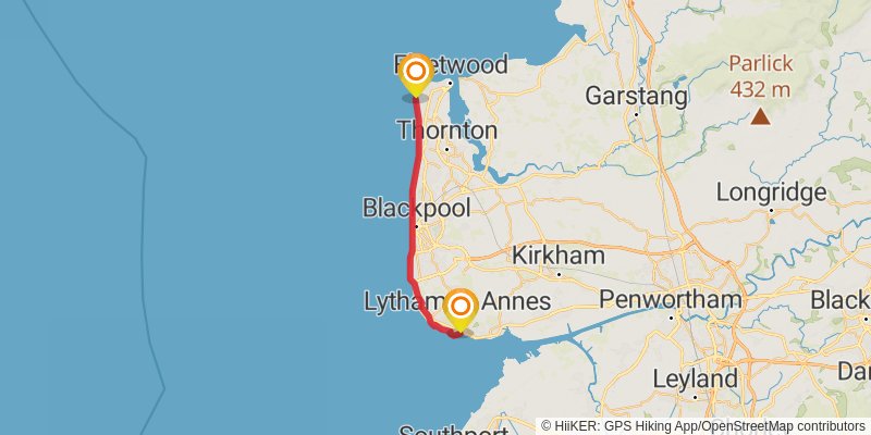 Lancashire Coastal Way stage 4 Map