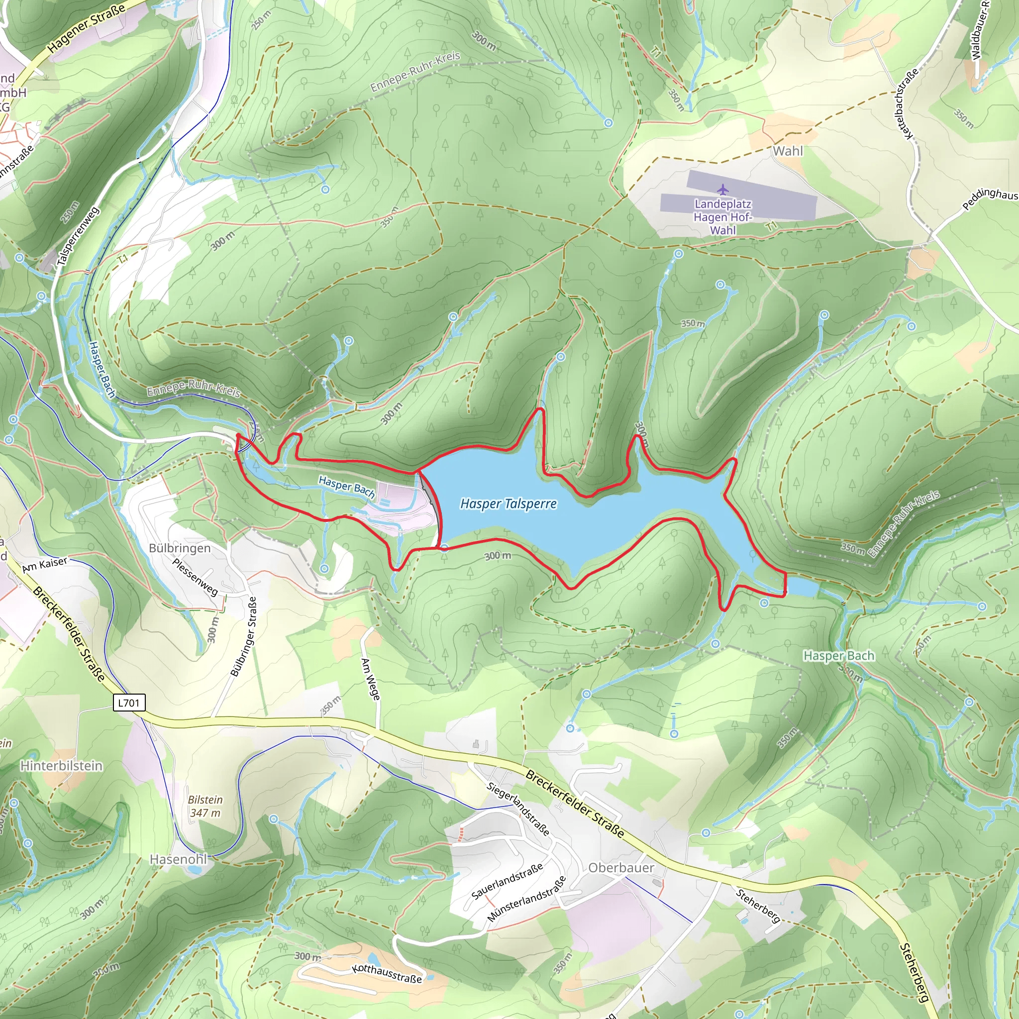 Hasper Talsperre Loop via Ennepetaler Rundweg mobile static map