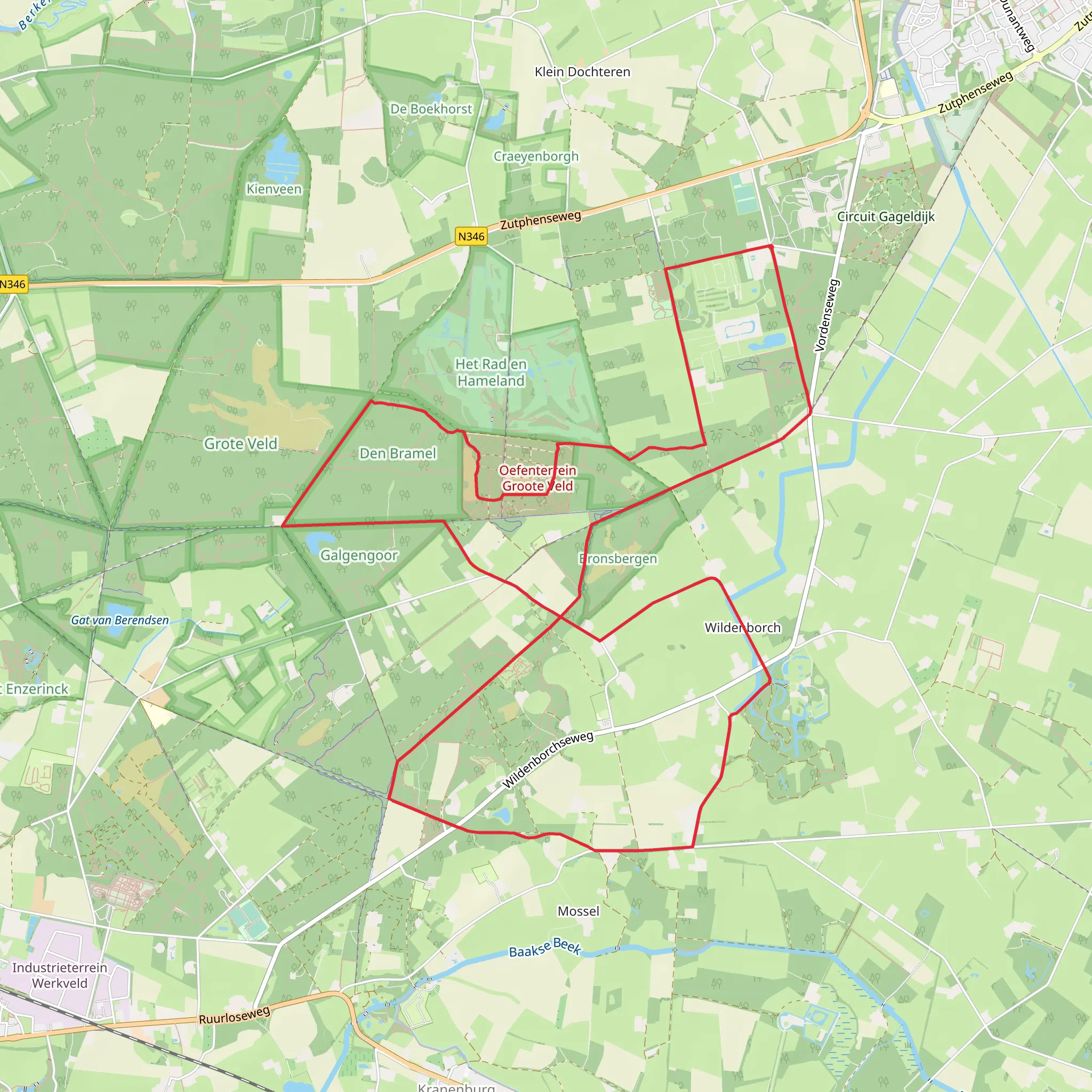Den Bramel via Grote Veld Route mobile static map