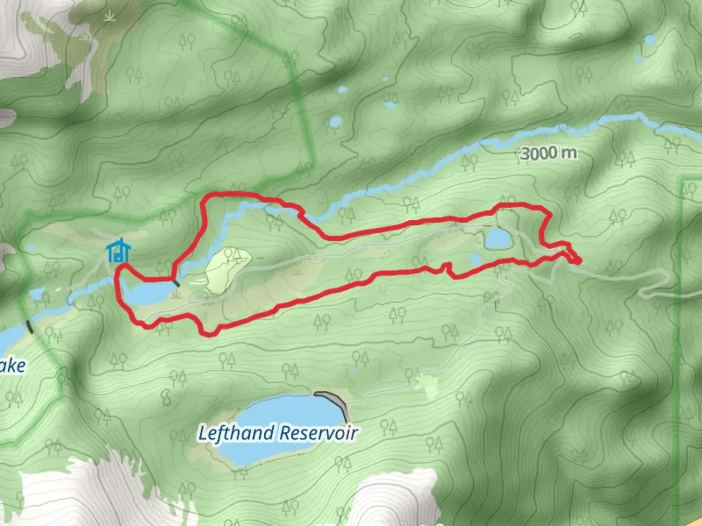 An image depicting the trail Red Rock Lake and Brainard Lake Loop and its surrounding area.