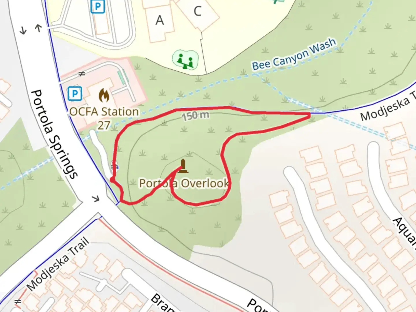 An image depicting the trail Modjeska and Portola Overlook Loop Trail and its surrounding area.