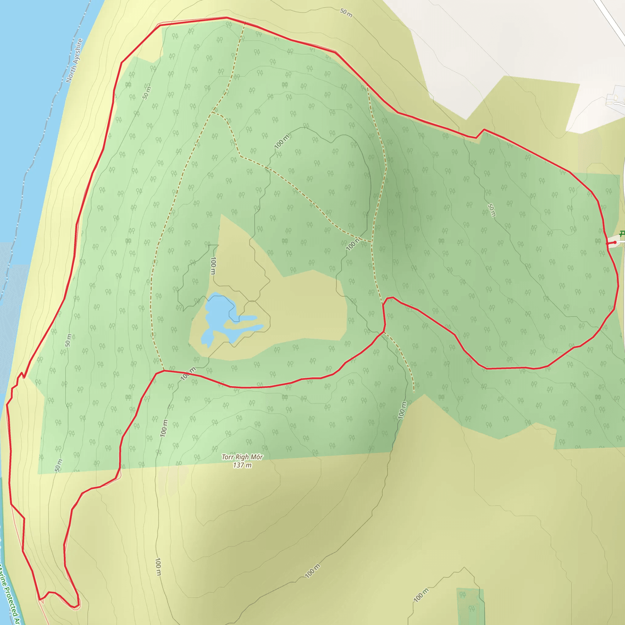 King's Cave via Arran Costal Way mobile static map